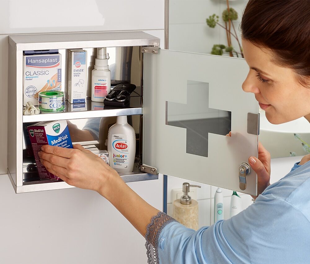 Medizin-/Arzneischrank Erste-Hilfe inkl Schlüssel klein