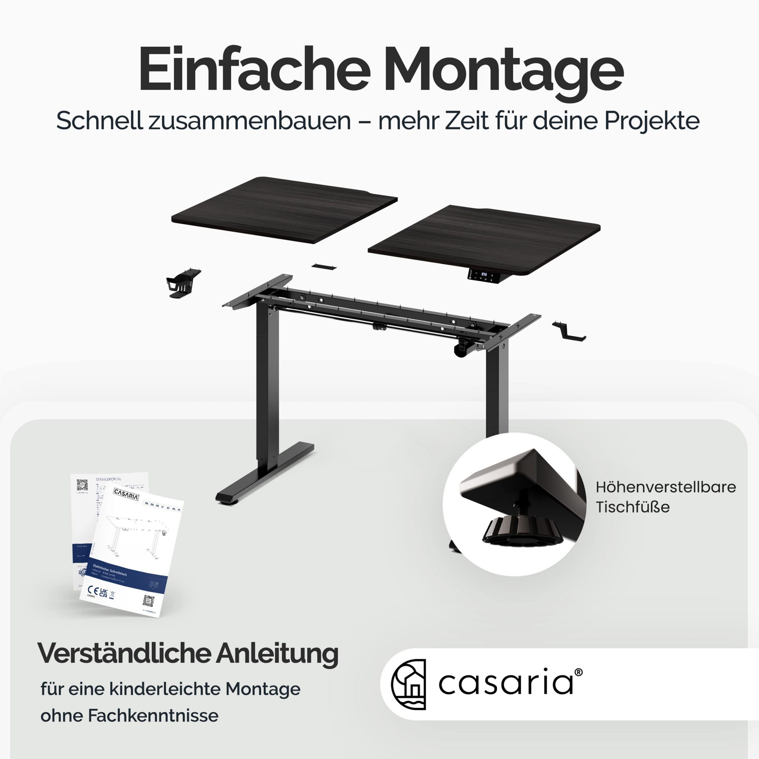 Höhenverstellbarer Schreibtisch Braun 110x60x73-118cm