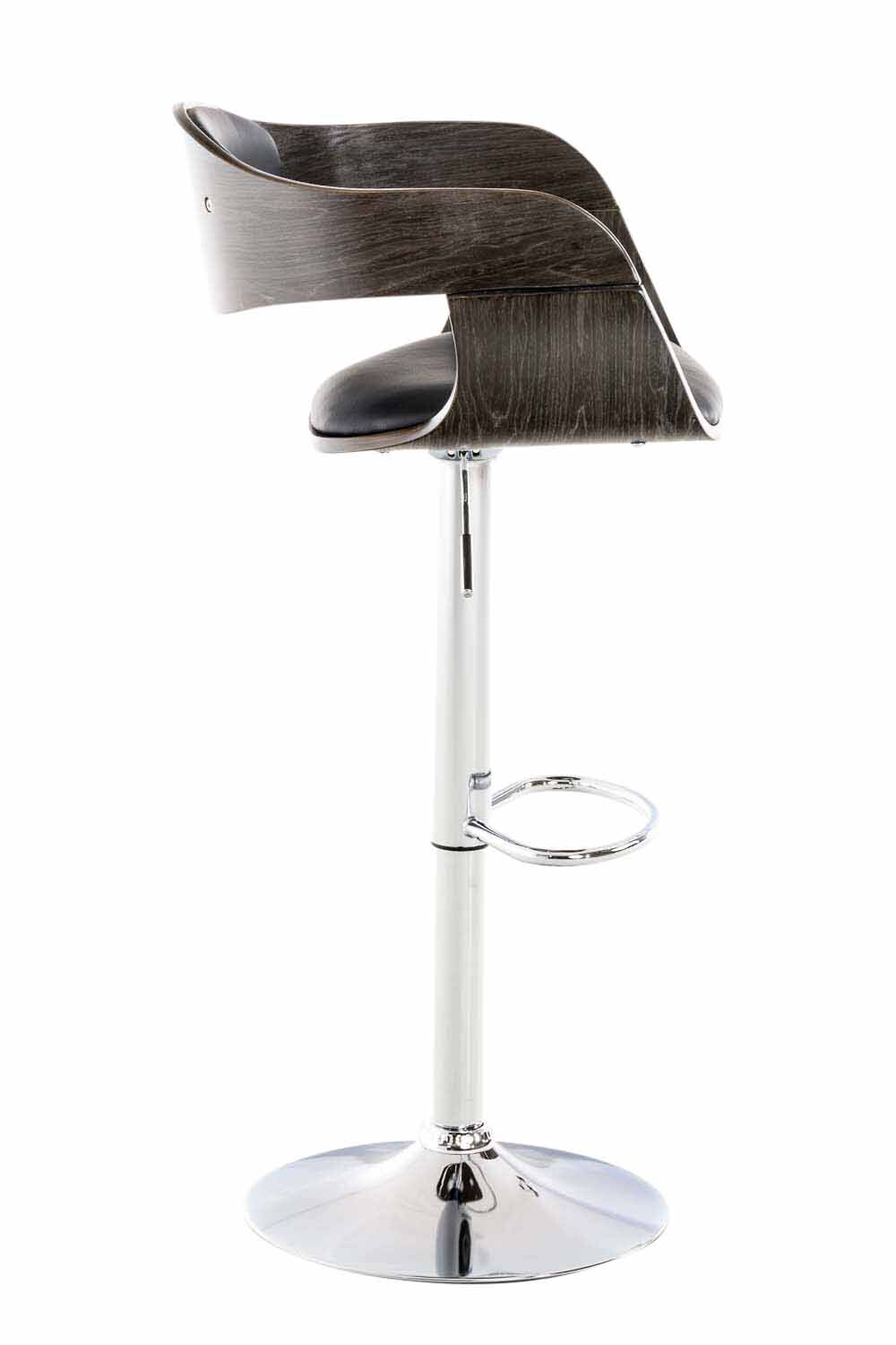 2er Set Barhocker Kingston C Kunstleder, schwarz/grau