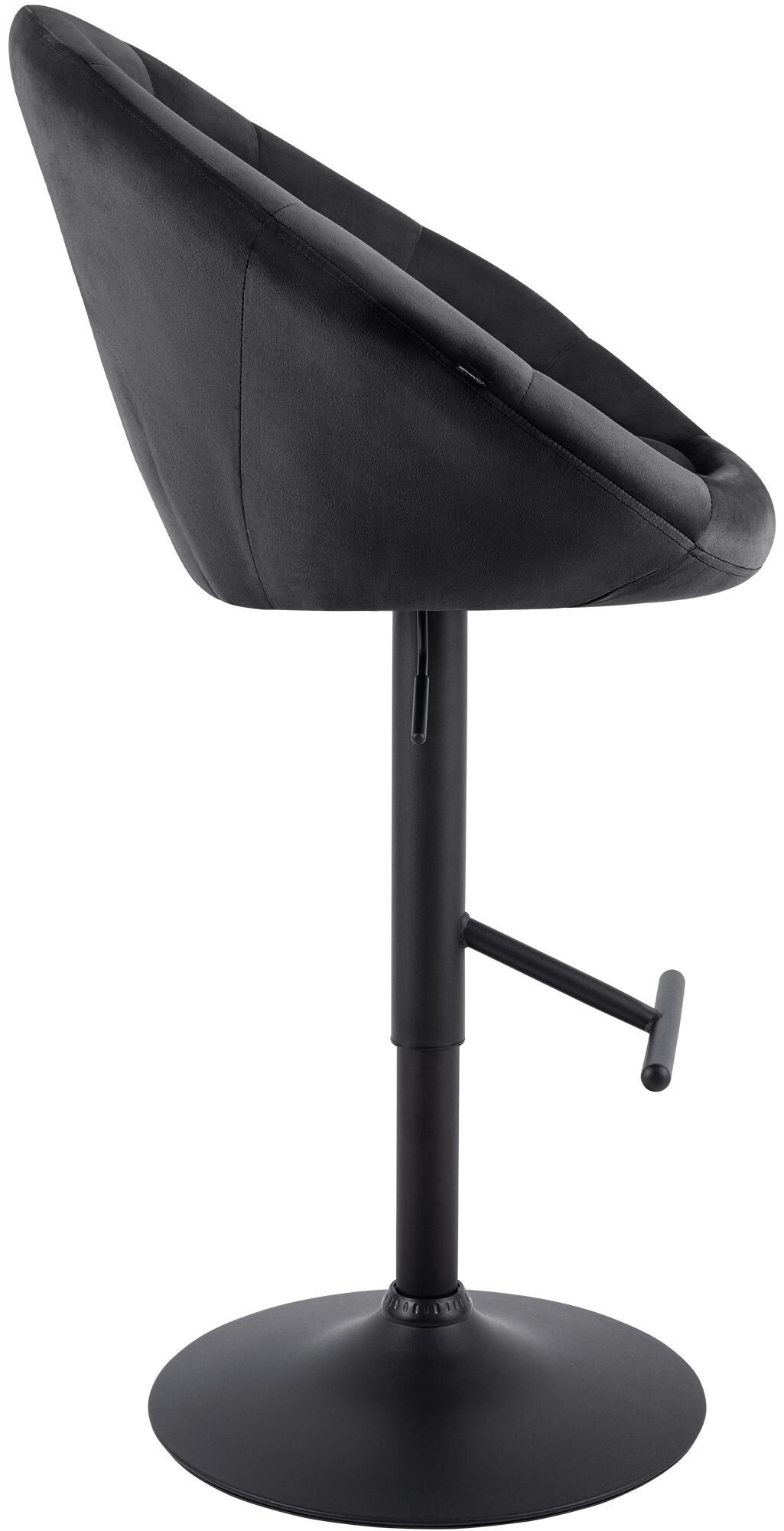 Barhocker London Samt schwarz, schwarz