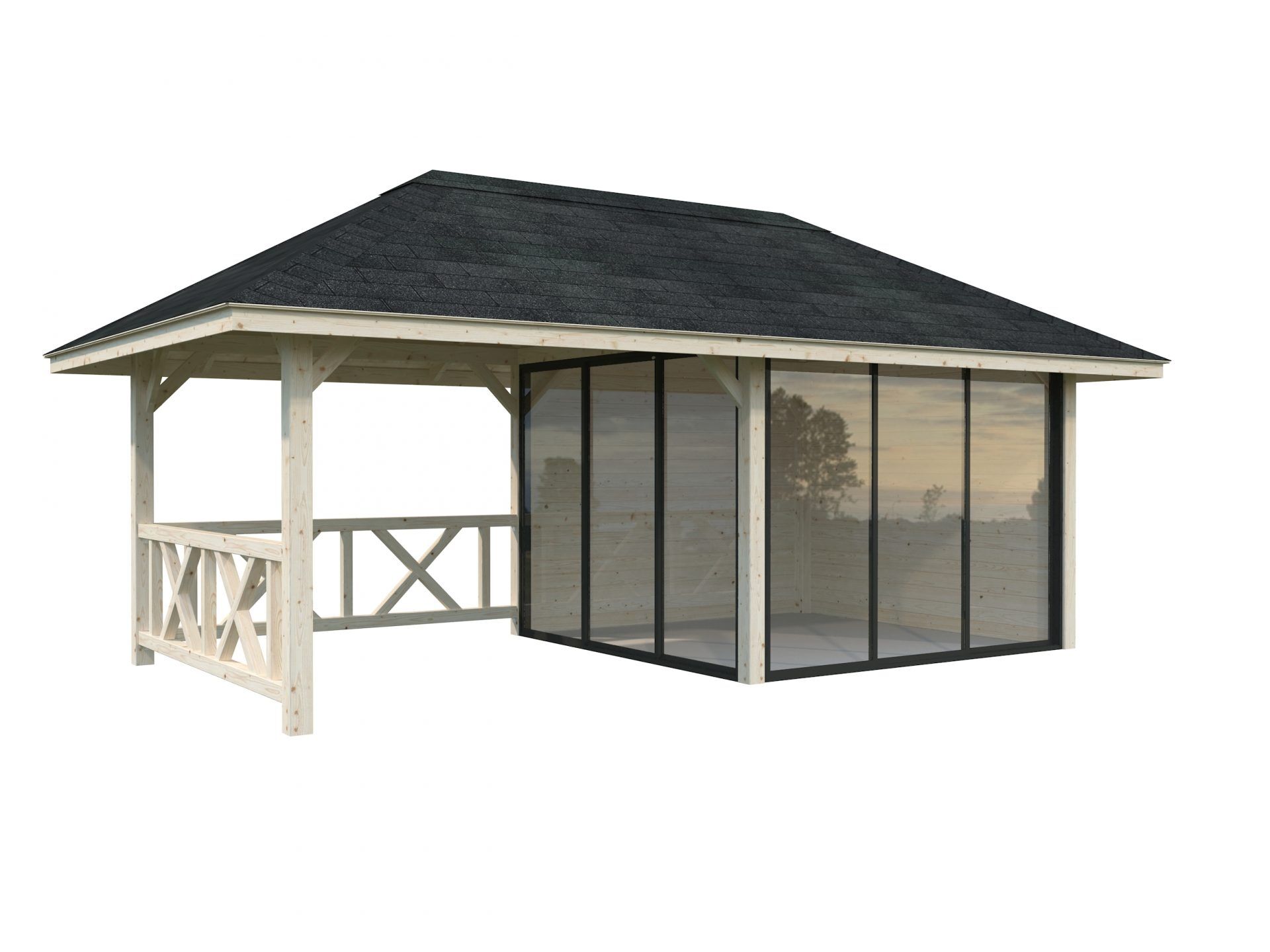 Palmako Pavillon Bianca 16,6 m2 Set 203 Slide