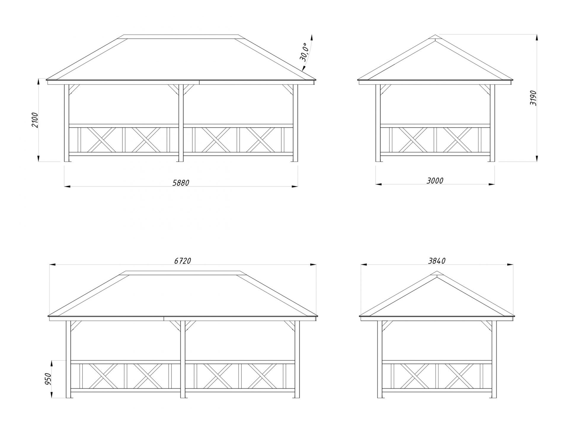Palmako Pavillon Bianca 16,6 m2 Set 107