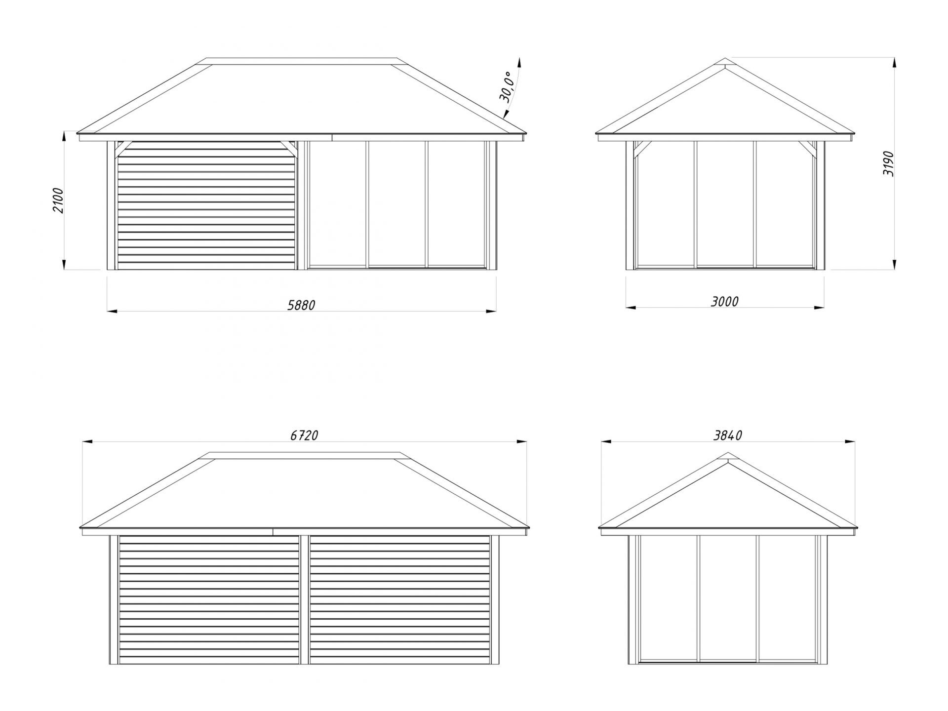 Palmako Pavillon Bianca 16,6 m2 Set 206 Slide