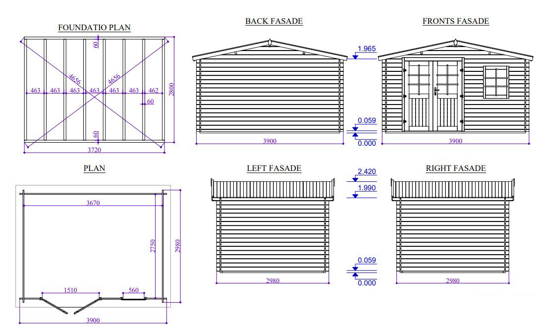 Gartenhaus Schweden 18 – 28 mm Blockbohlen Gartenhaus mit Doppeltür