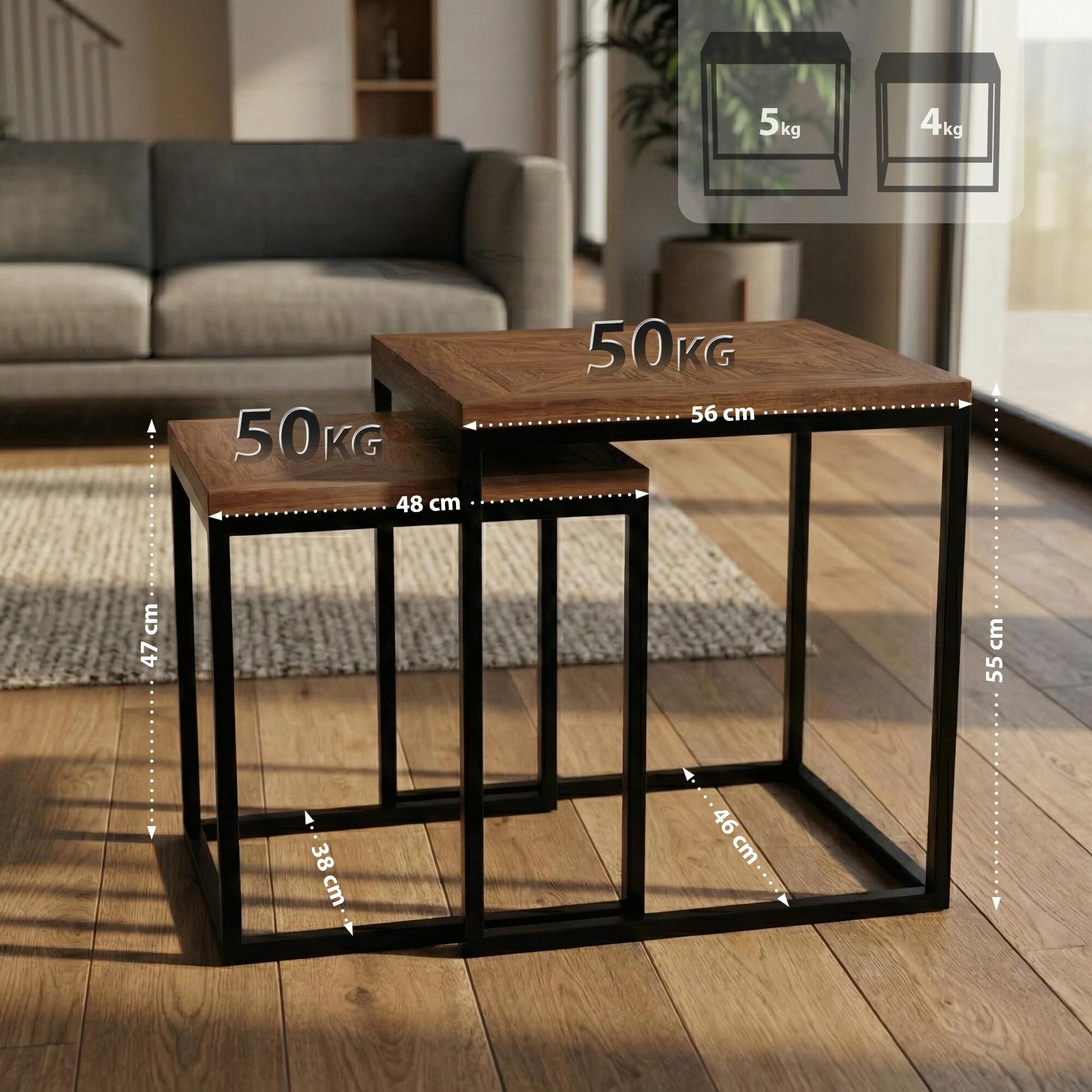 Beistelltisch 2er Set Talero, braun