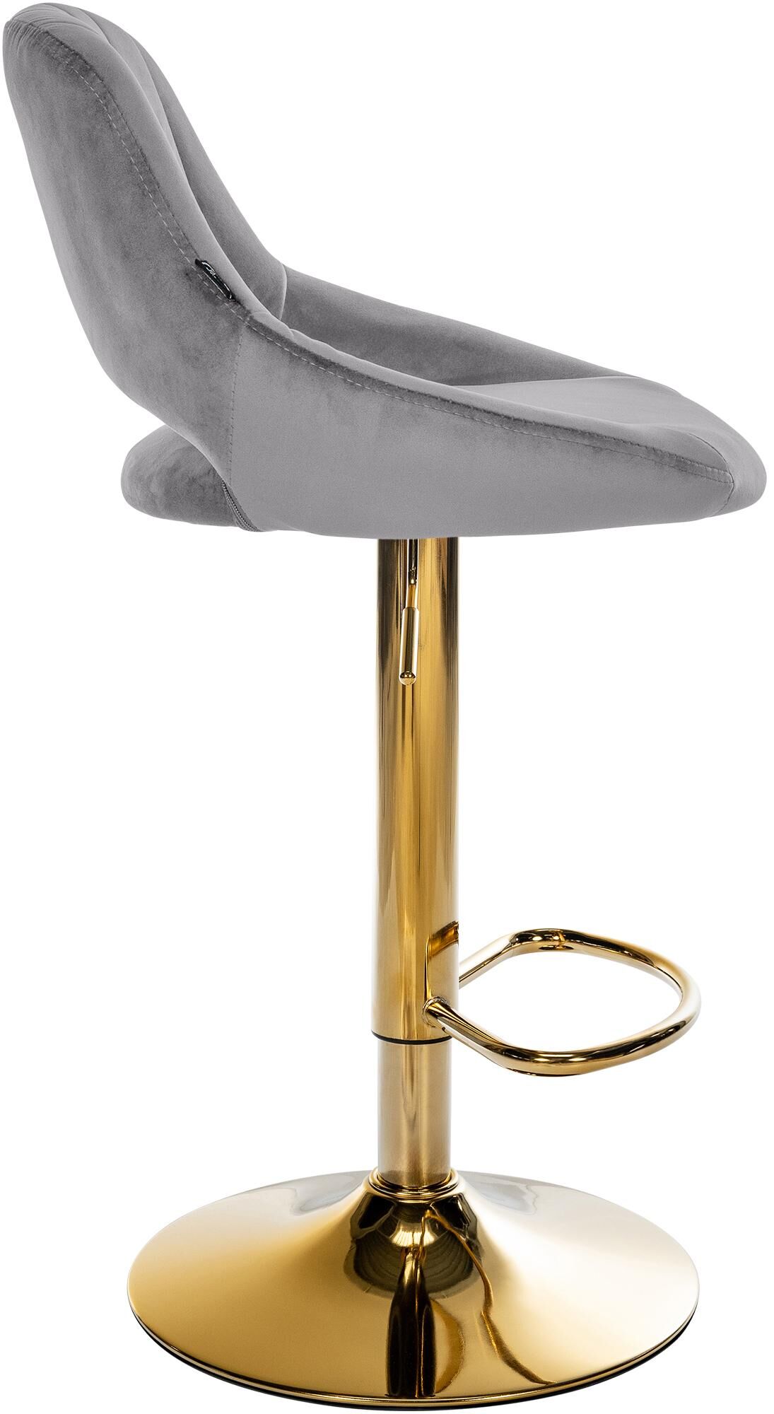Barhocker Milet Samt gold, dunkelgrau