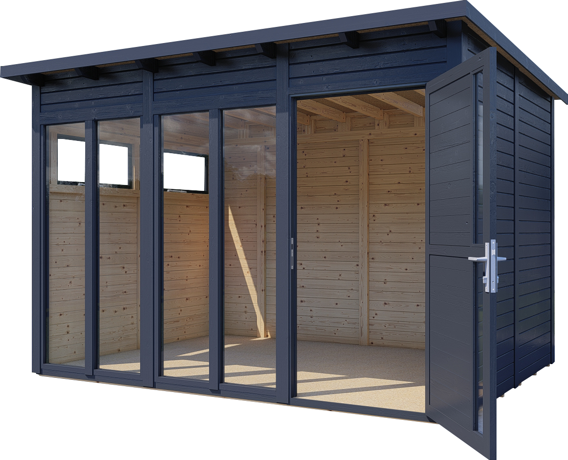 Gartenhaus Holz Pentus 3 Office anthrazit 333 x 230 cm