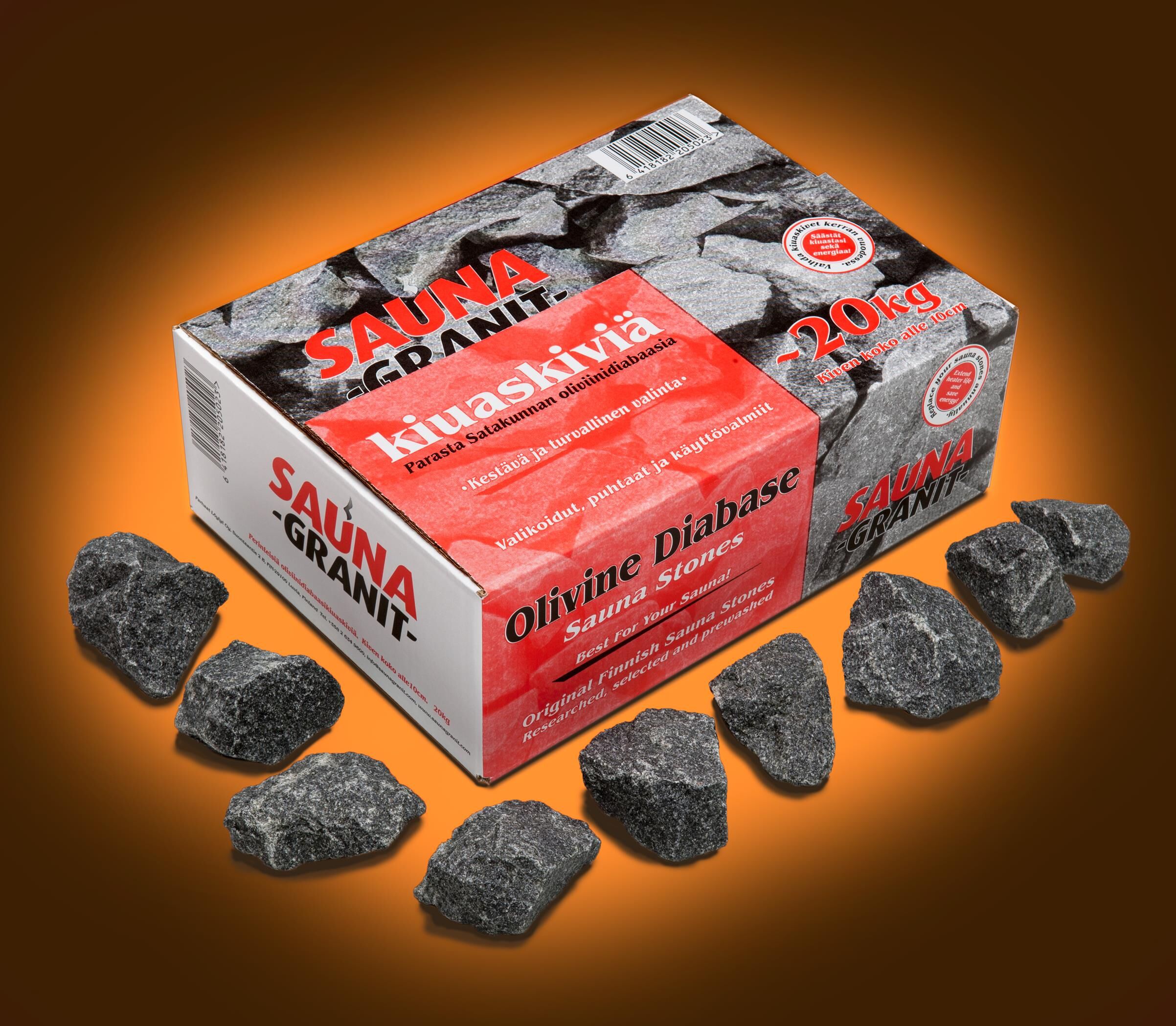 292130 SaunaSteine (Größe I), 20 kg pro Karton