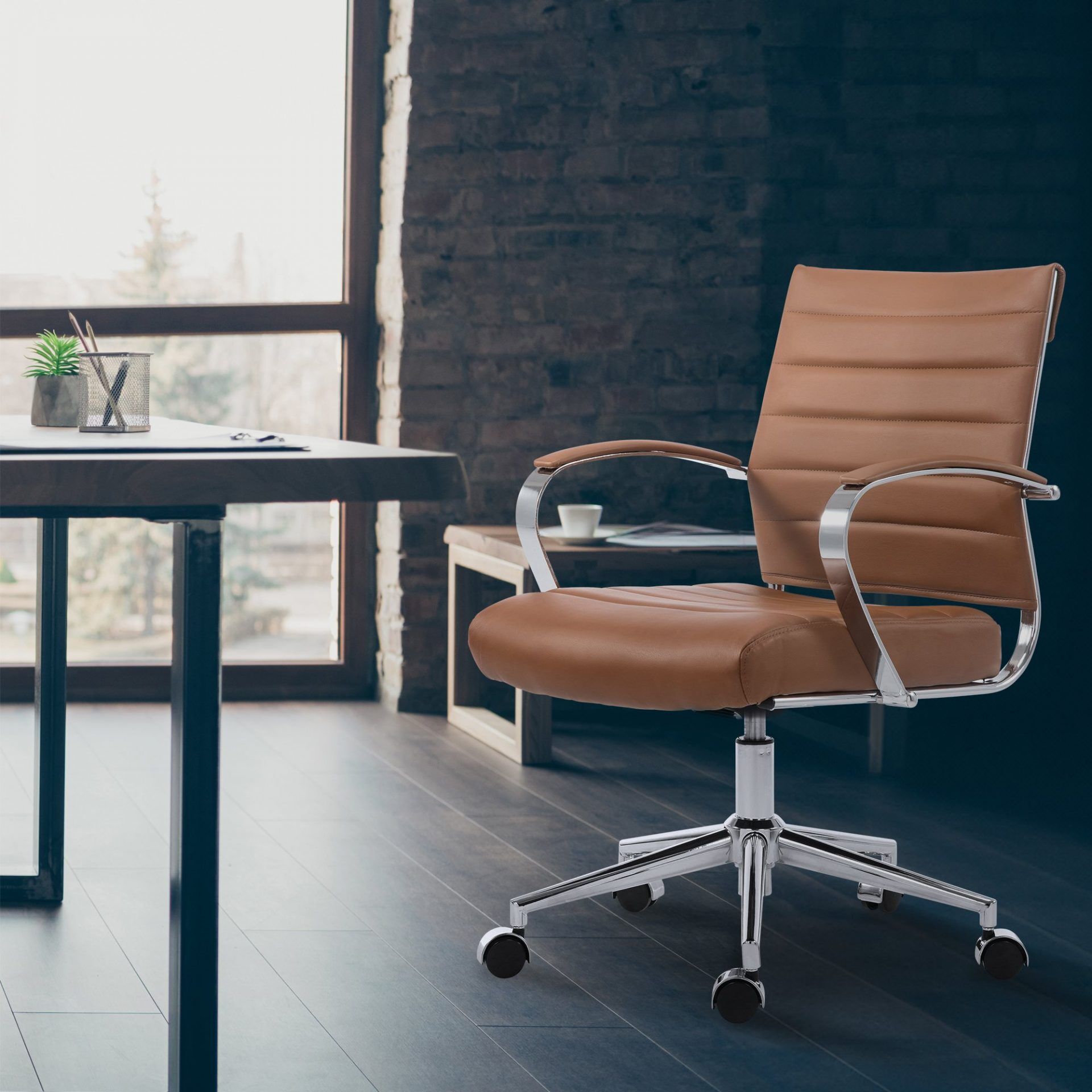 Bürostuhl Oakland Kunstleder, hellbraun