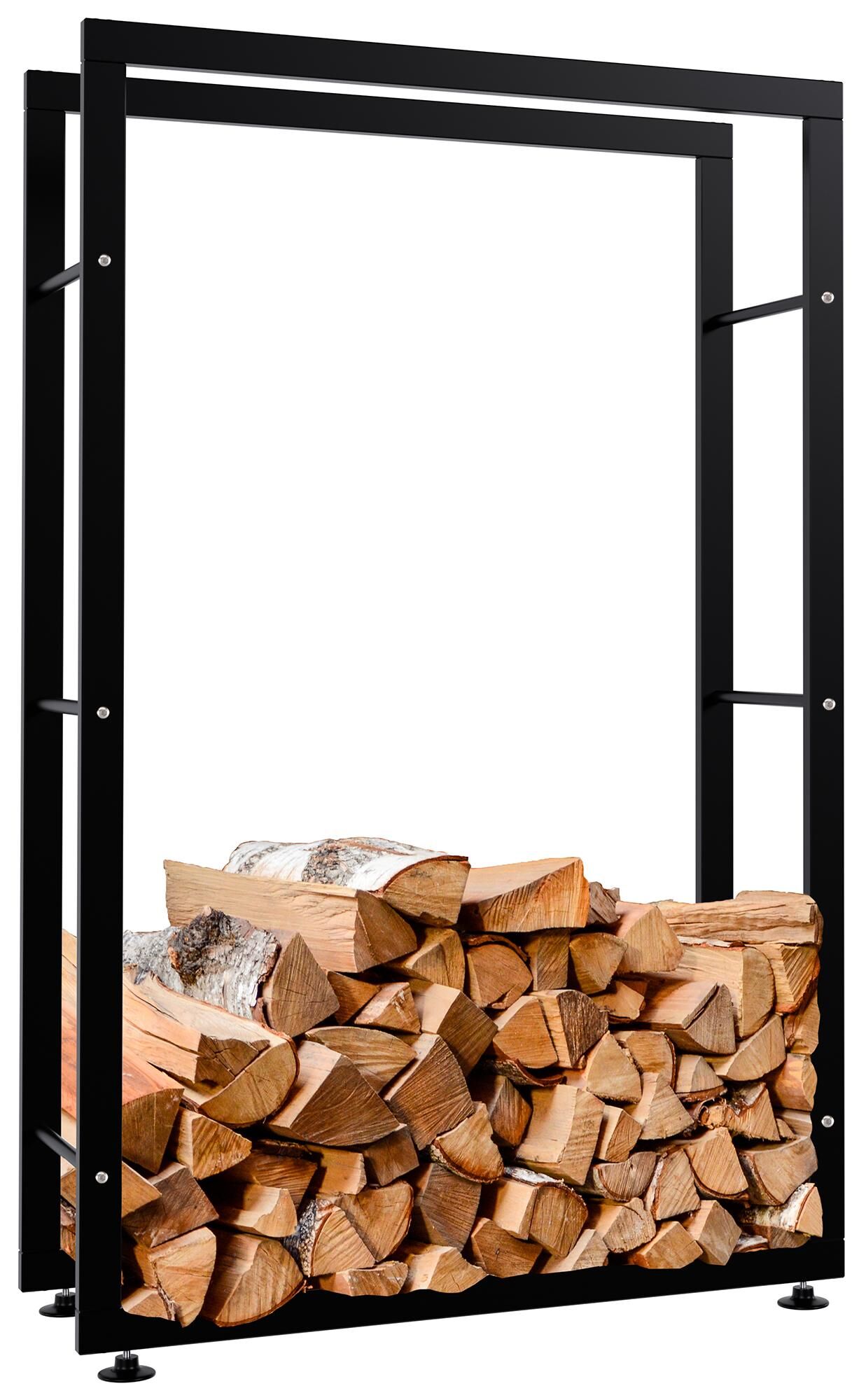 Kaminholzständer Keri V2 25x80x125, schwarz