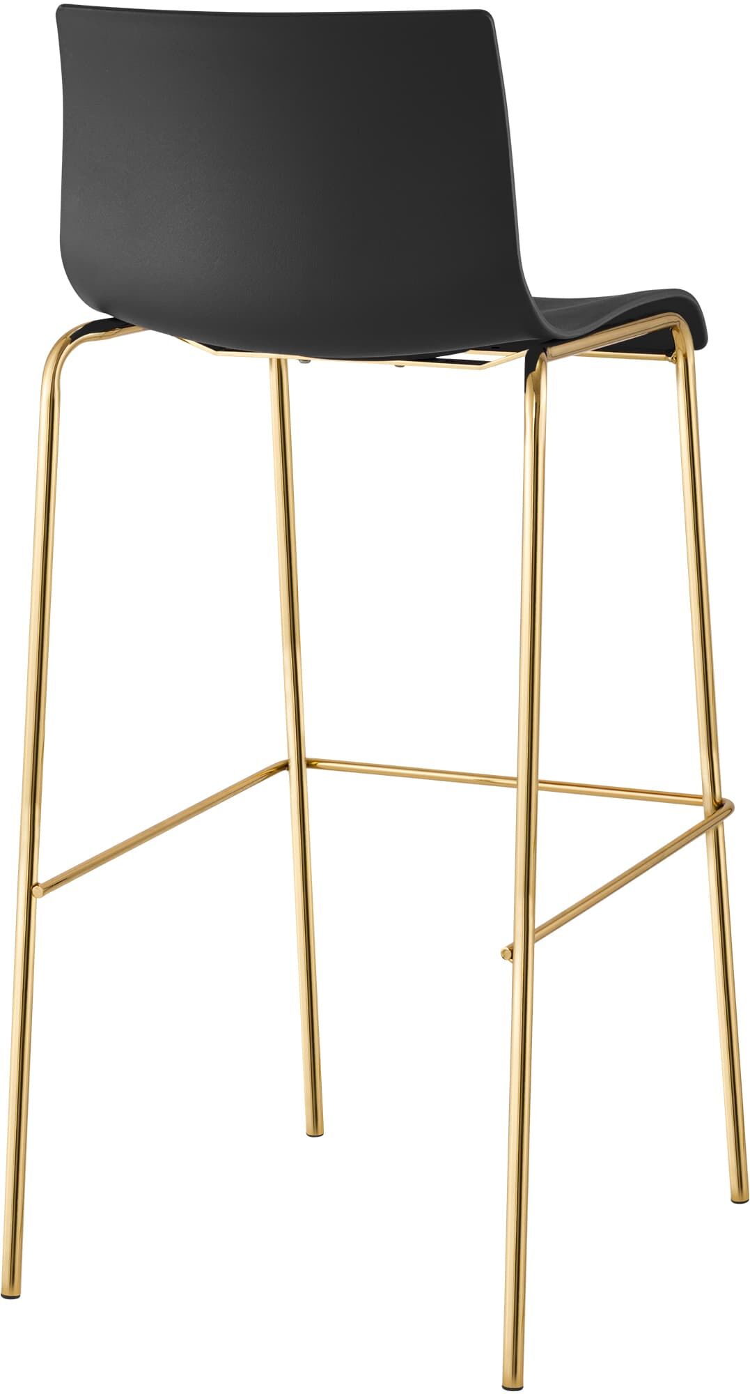 2er Set Barhocker Hoover Kunststoff 4-Fuß Gold, schwarz