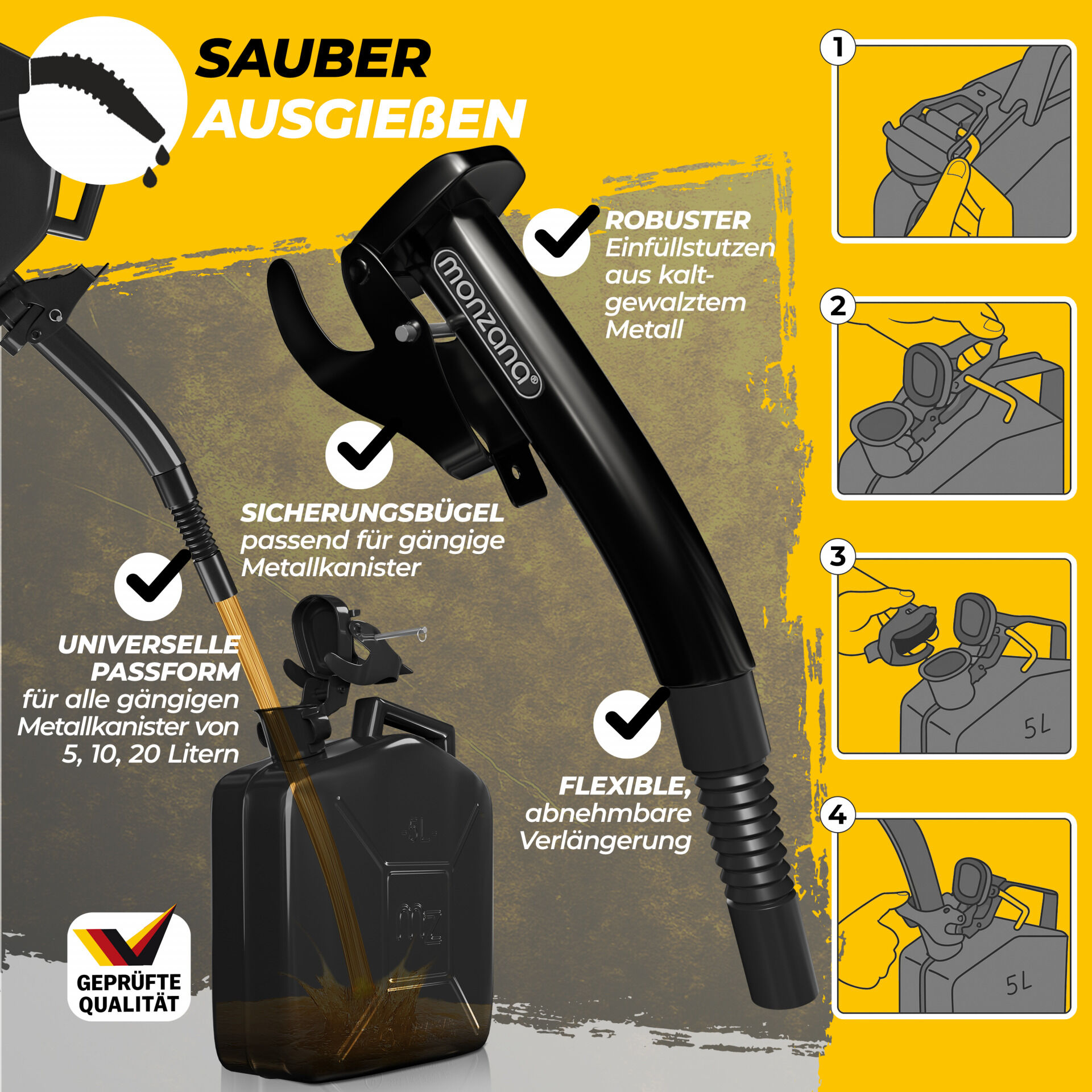 Ausgießer Schwarz Metall