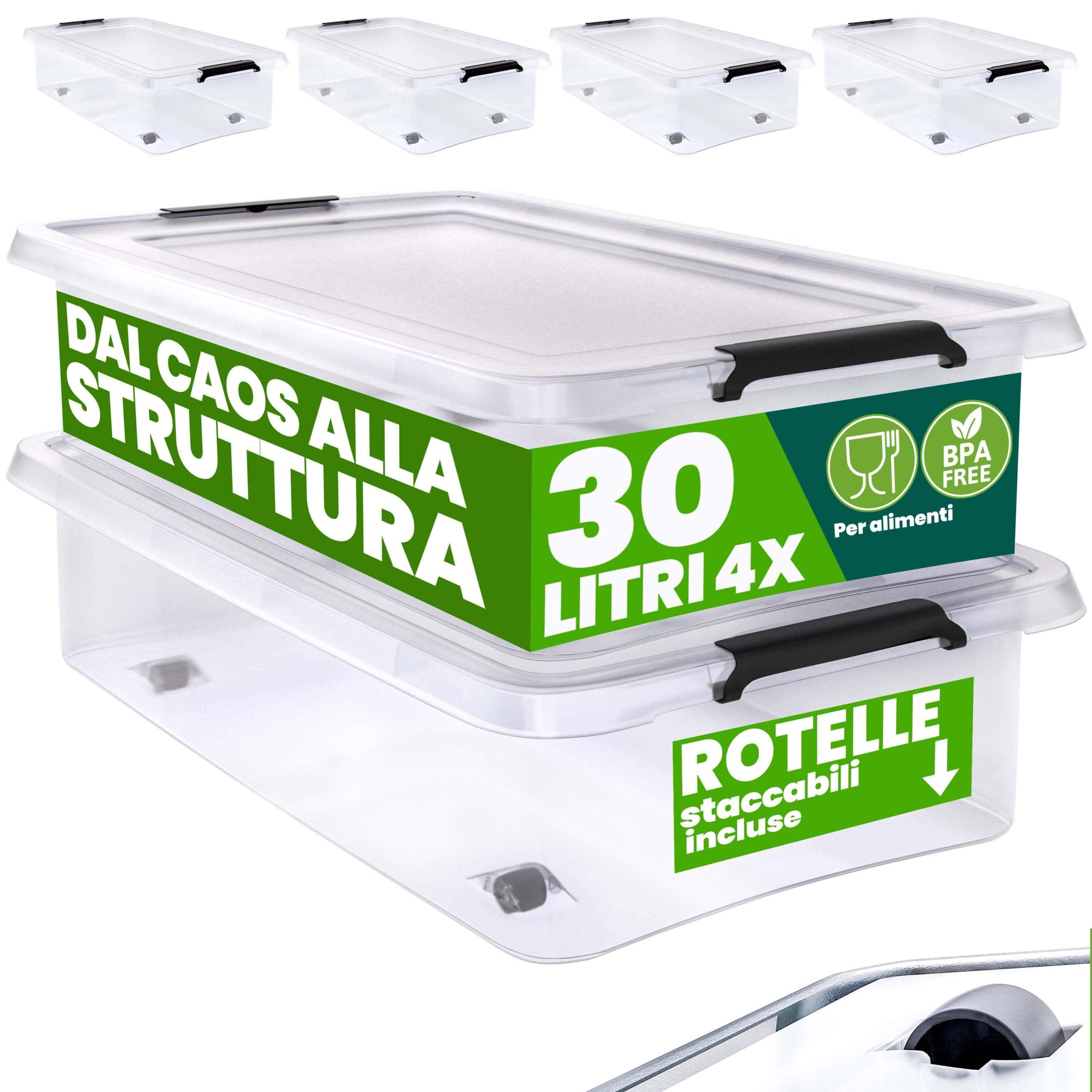 Aufbewahrungsbox 4er-Set Transparent 60x40x17cm 30L