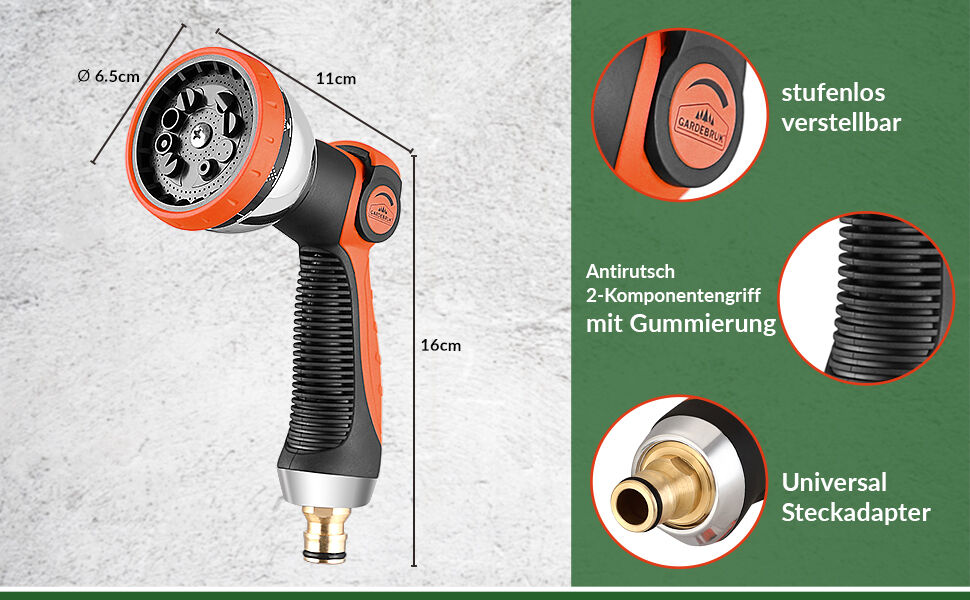 Gartenschlauch Schwarz 15m flexibel