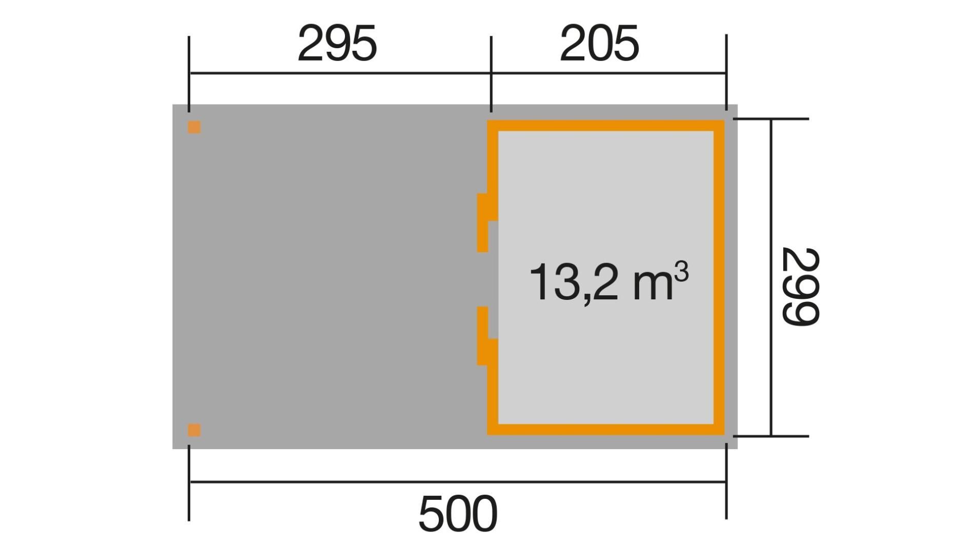 weka Lounge-Haus 225 A Gartenhaus 5,3x3,4m