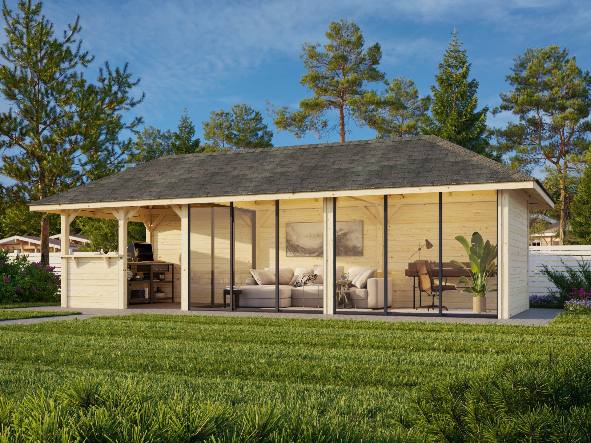 Palmako Pavillon Bianca 24,9 m2 Set 219 Slide