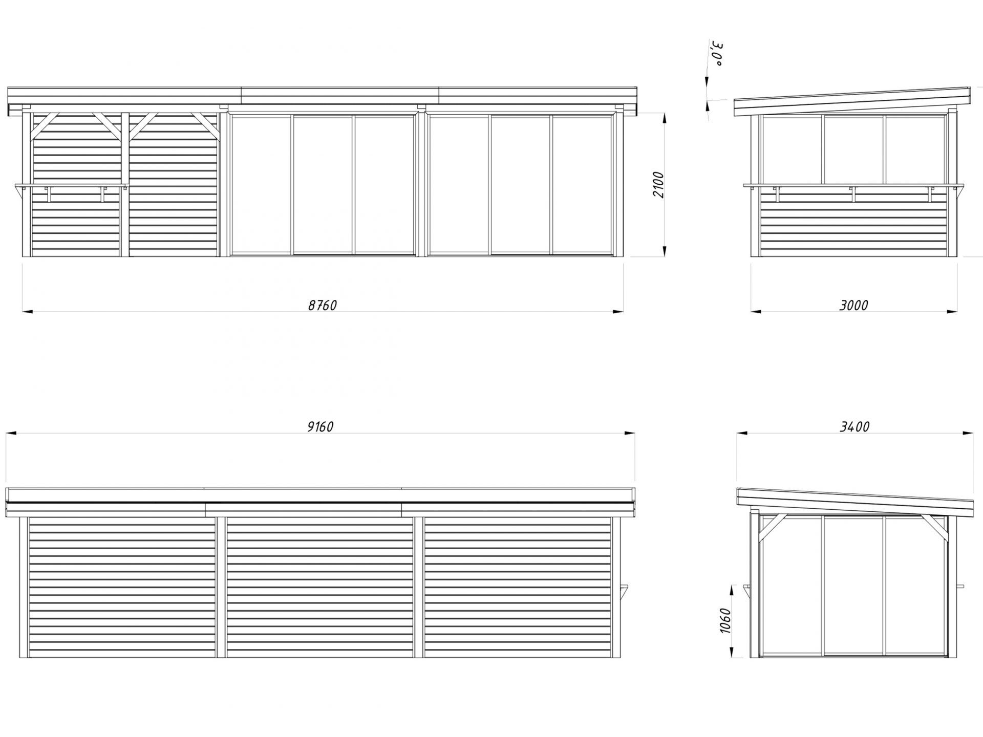 Palmako modernes Gartenhaus Lenna 24,9 m2 Set 419 Slide
