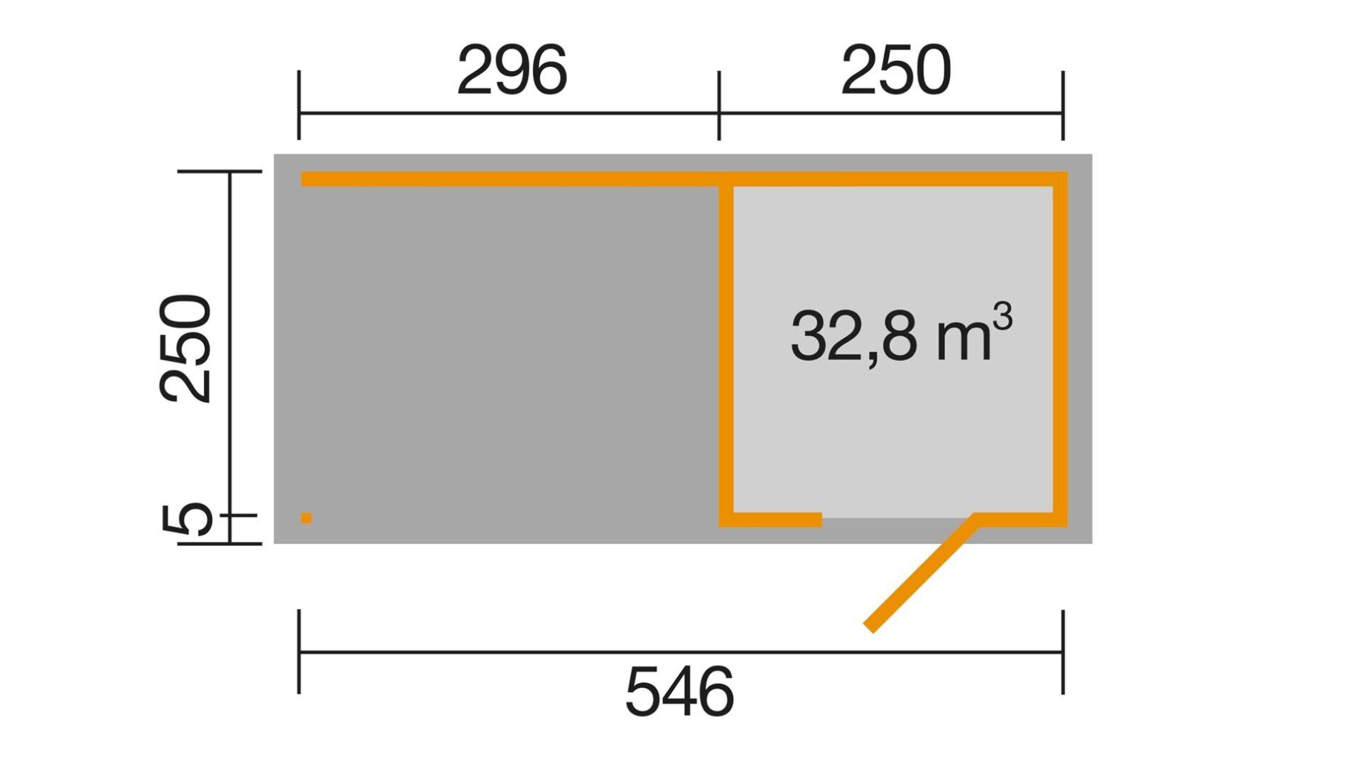 weka Design-Gartenhaus wekaLine 413 B 5,6x2,6m