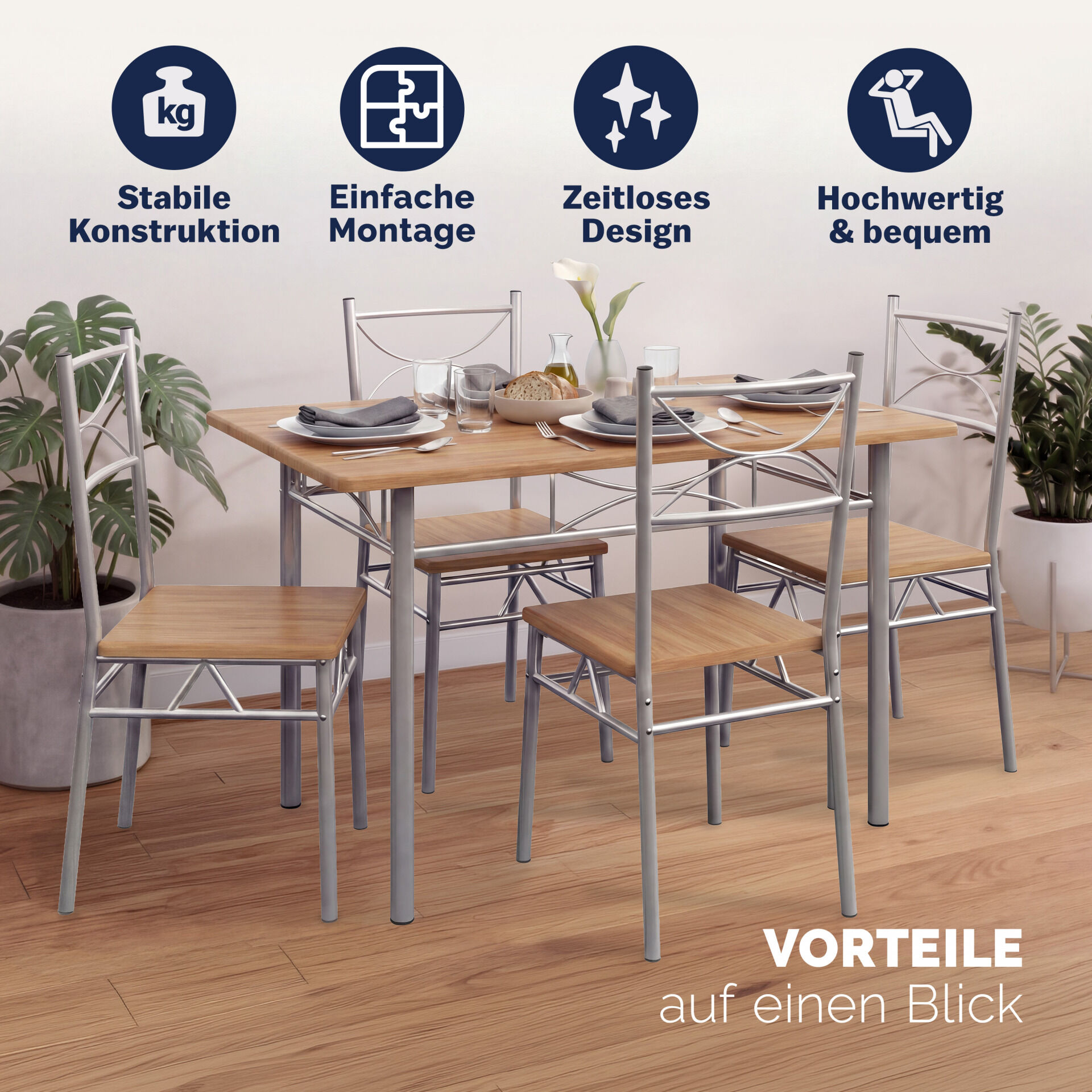 Sitzgruppe Paul 5-tlg Buche