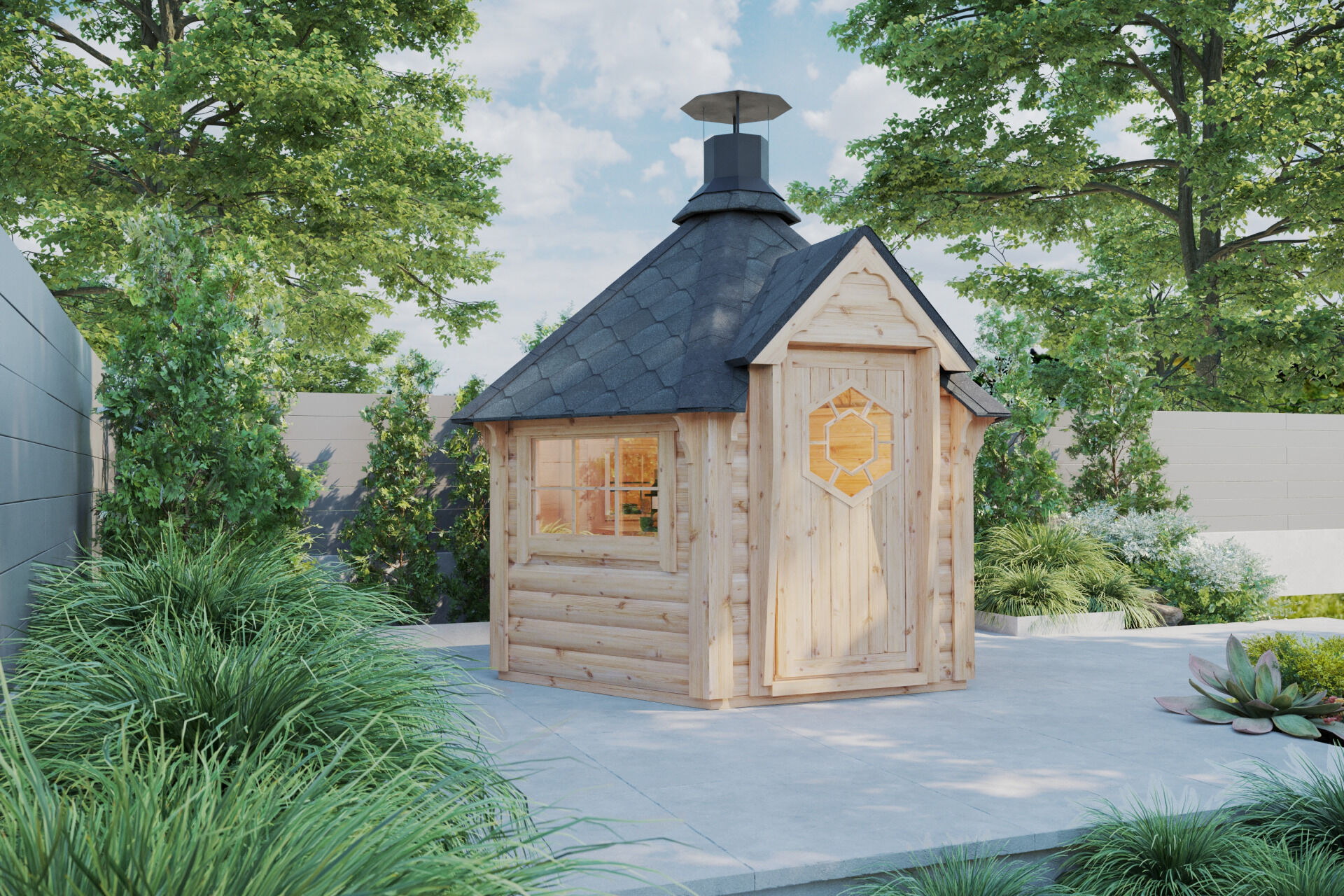 Grillkota Elegance 4,5 m² Frontansicht