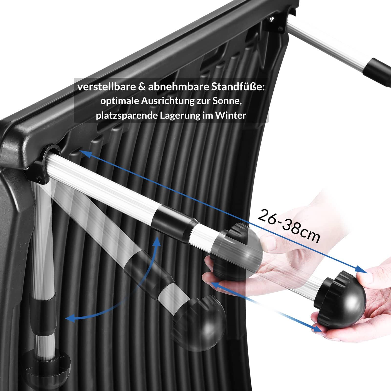 Poolheizung Solar Anthrazit 112x55x14cm Sonnenkollektor Solarheizung