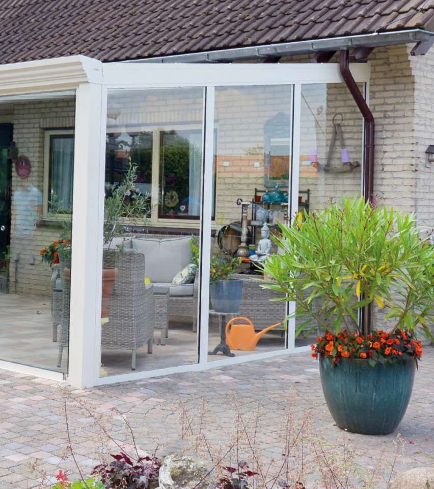 Seitenwand aus Glas links anthrazit 2,5 m
