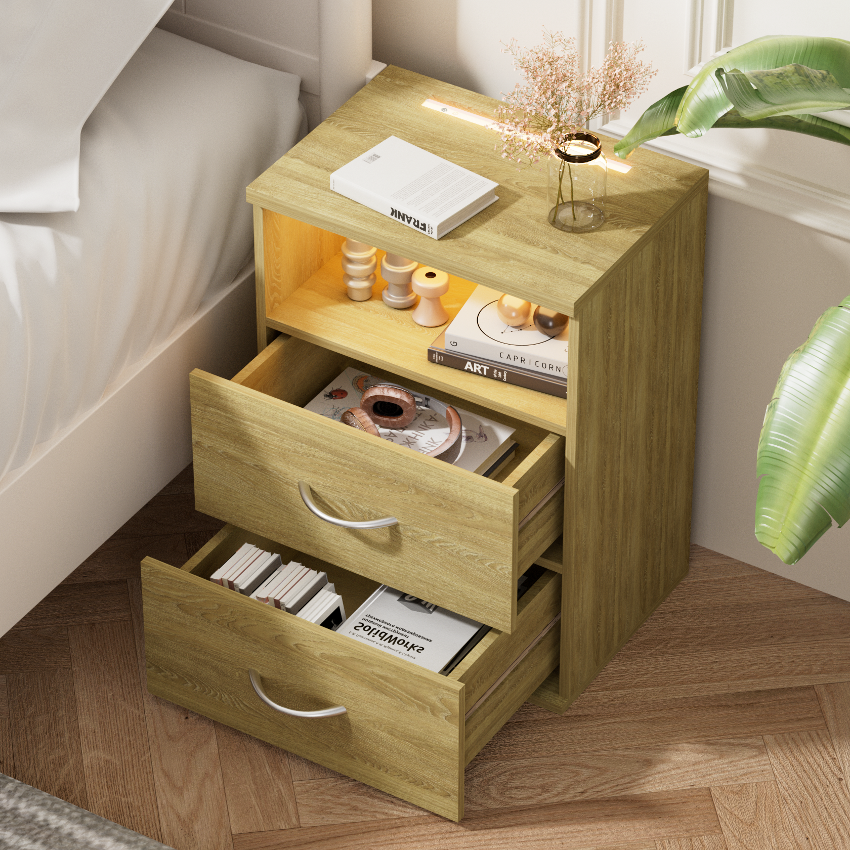 Nachttisch Jamie Eiche 55x40x28cm