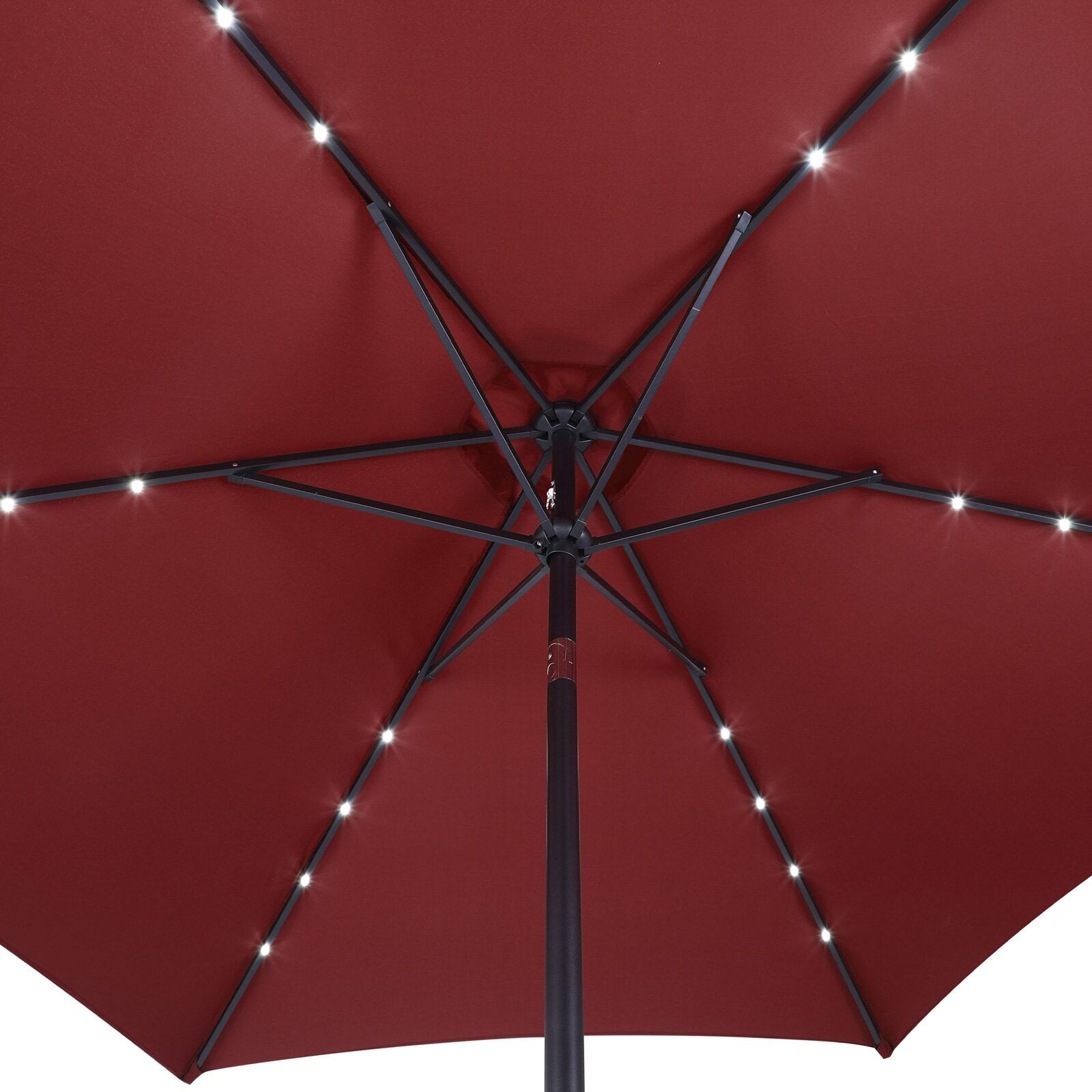 LED Solar Sonnenschirm Miami Rot Alu Ø270cm UV-Schutz 80+