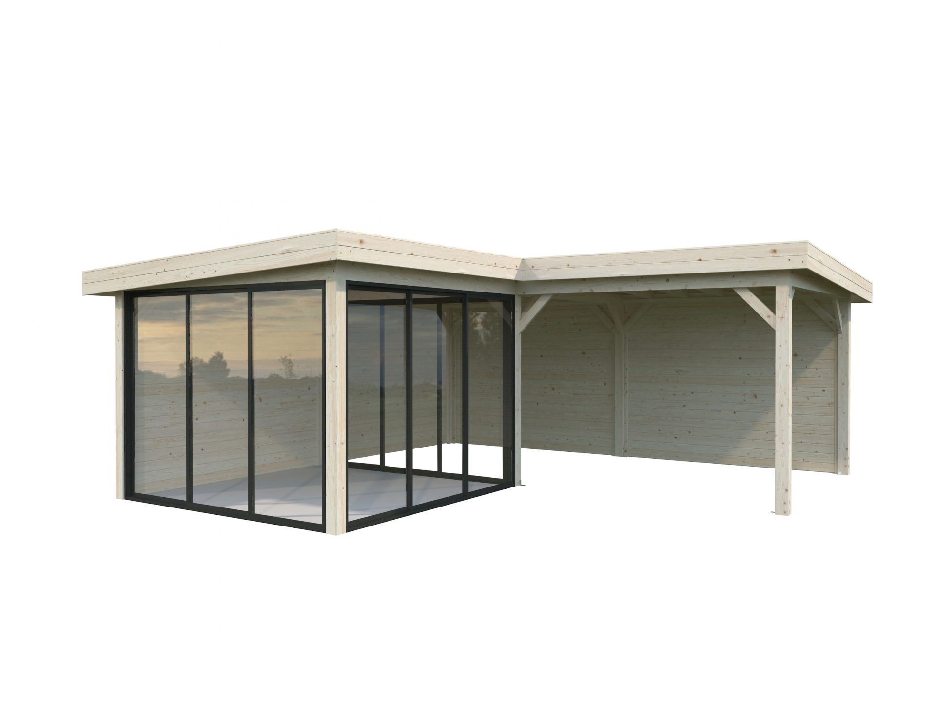 Palmako modernes Gartenhaus Lenna 24,9 m2 Set 412 Slide