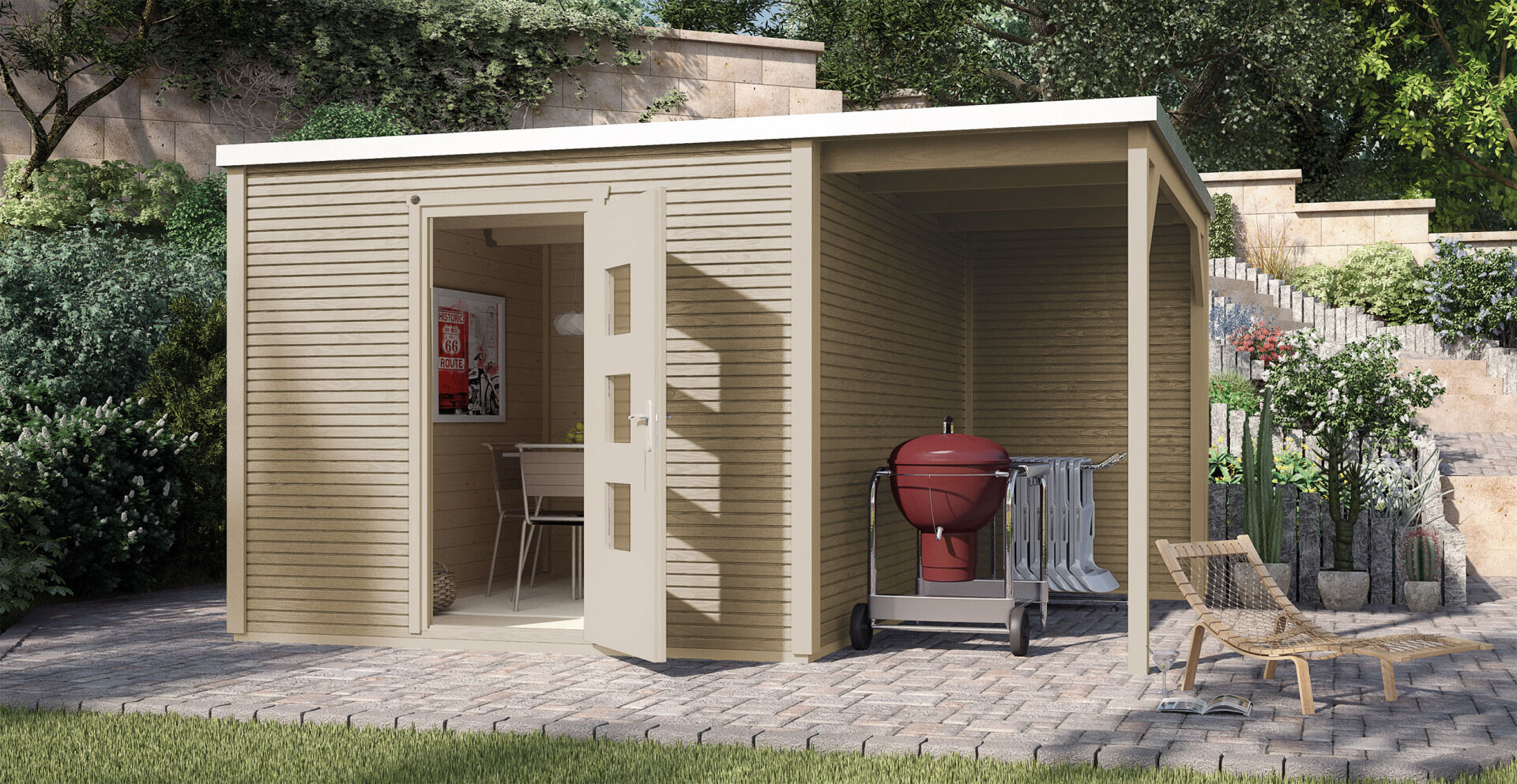 weka Design-Gartenhaus wekaLine 413 A 4,6x3,1m