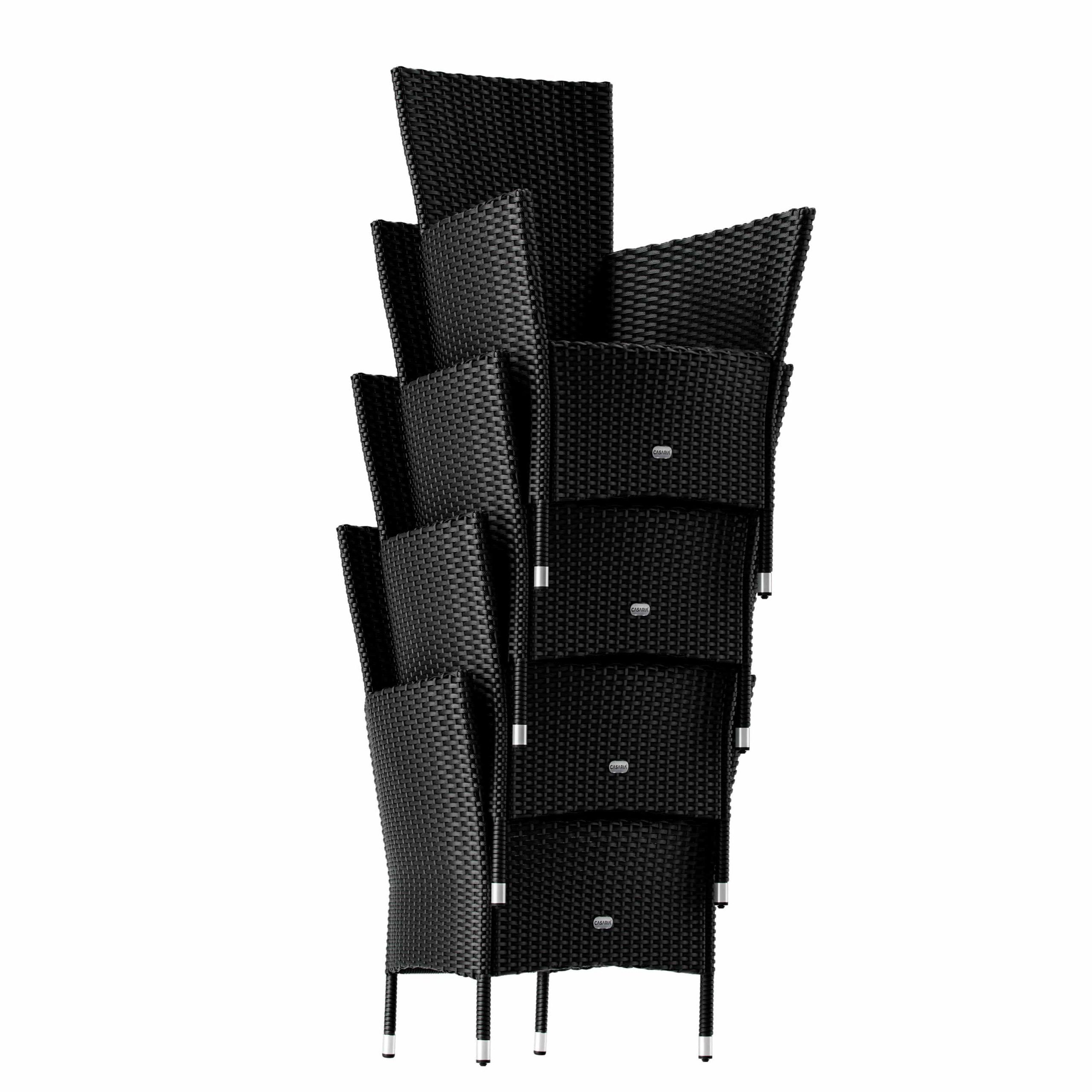 Polyrattan Garten-Sitzgruppe Korfu 5-tlg Schwarz