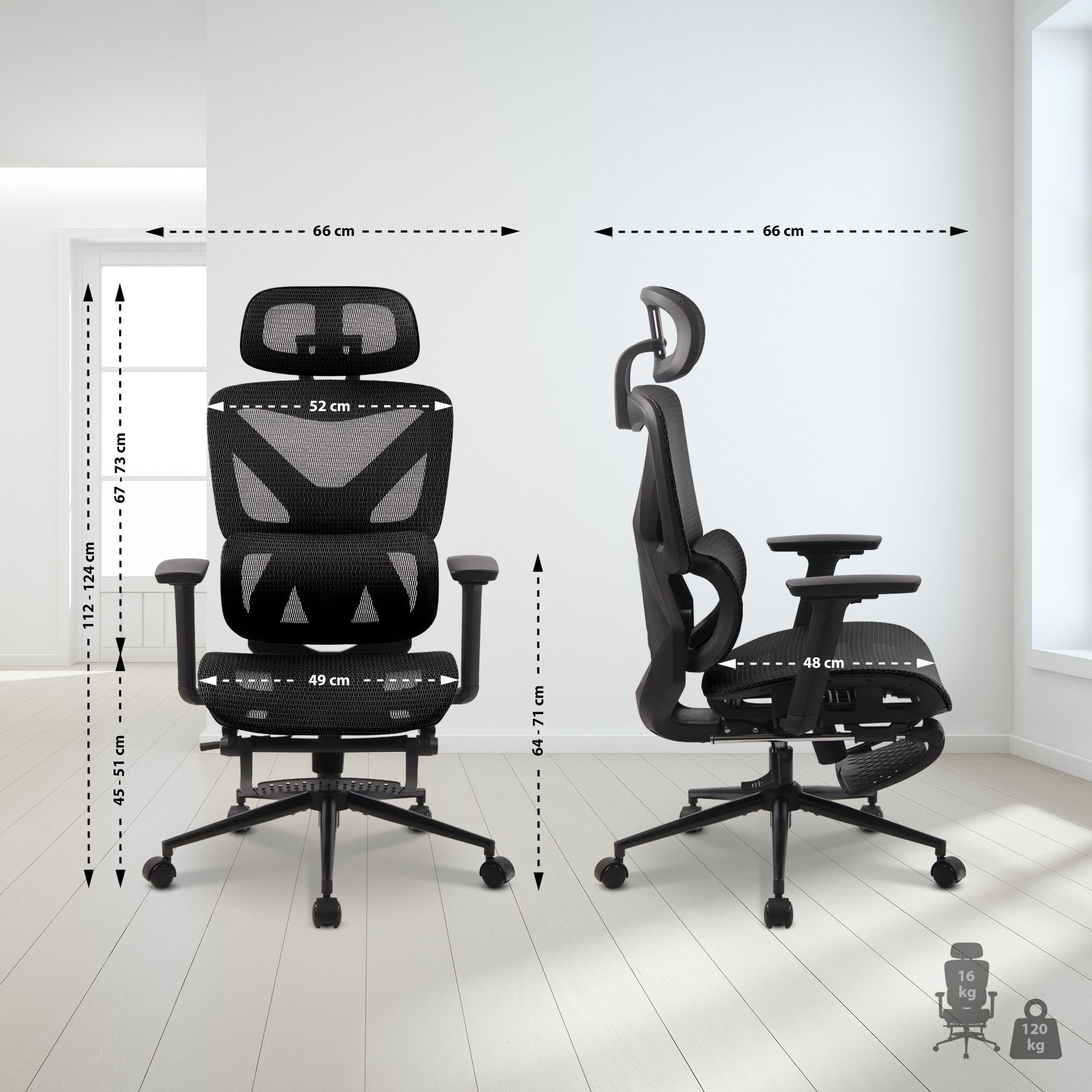 Bürostuhl Reston, schwarz/schwarz