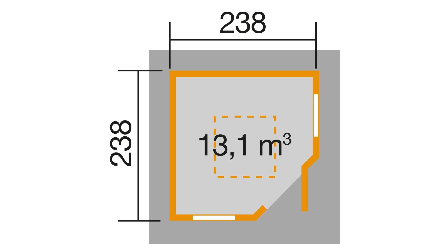 weka Gartenhaus 149 5-Eck m. Dachaufsatz 3,2x3,2m