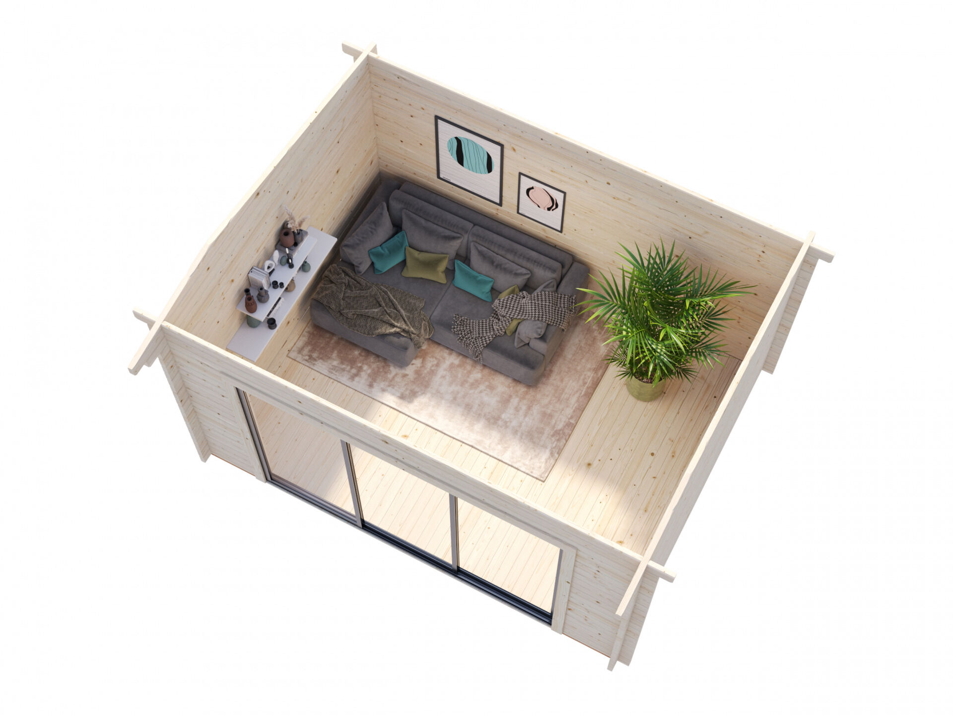 Palmako Gartenhaus Ines 11,1 m² mit Schiebetür Plus