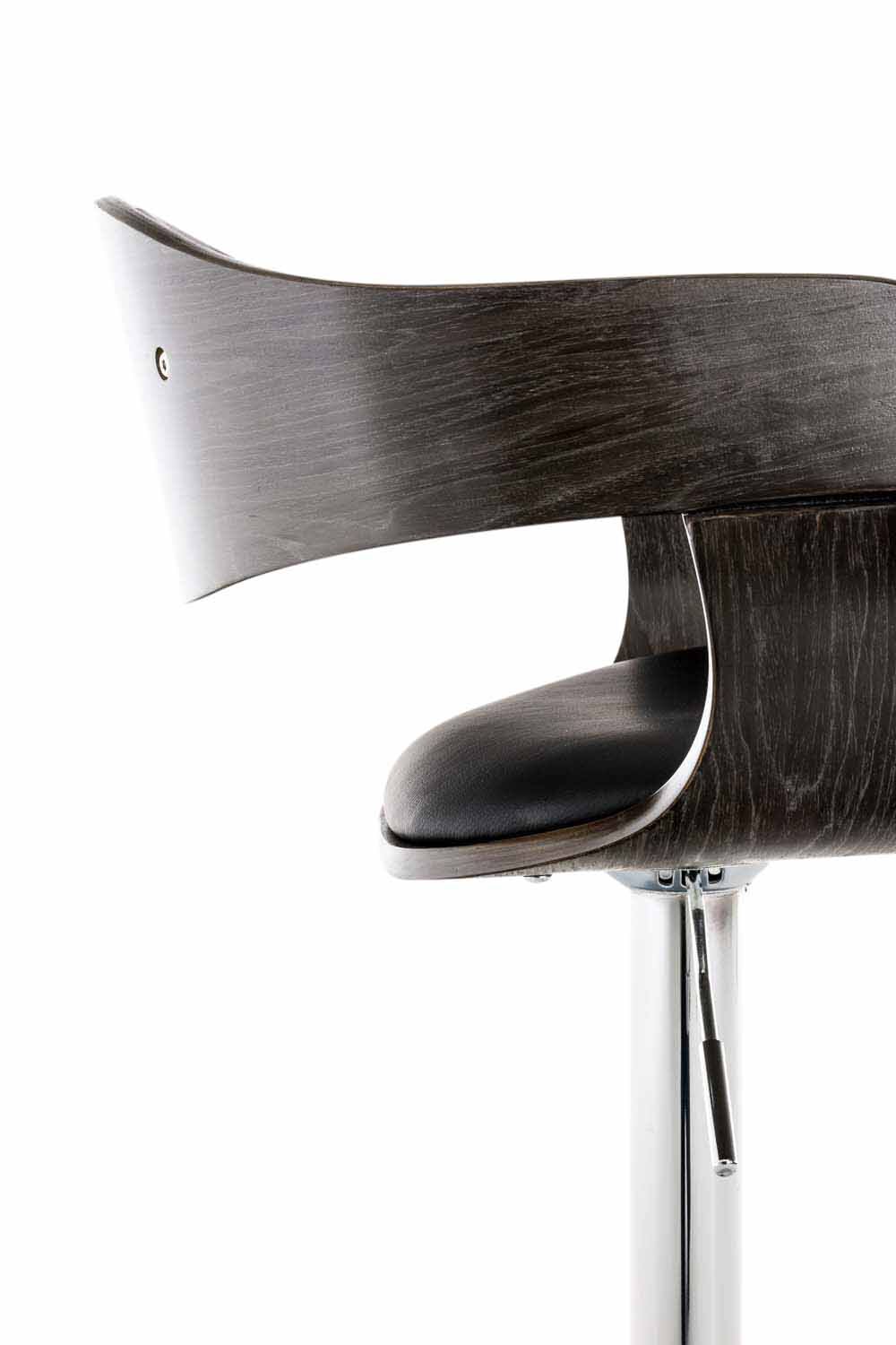 2er Set Barhocker Kingston C Kunstleder, schwarz/grau