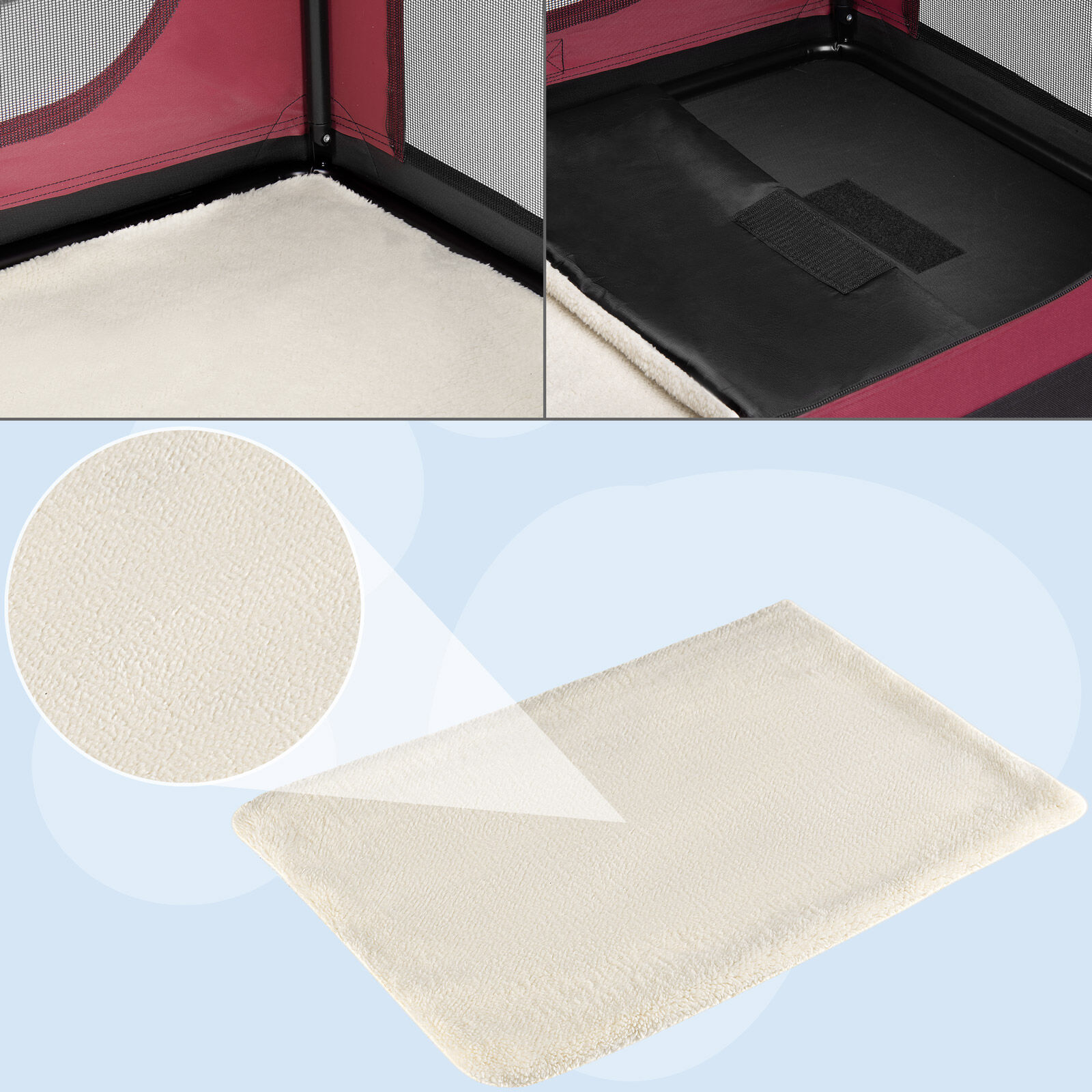 Hundebox faltbar S 50x34x36cm Dunkelrot