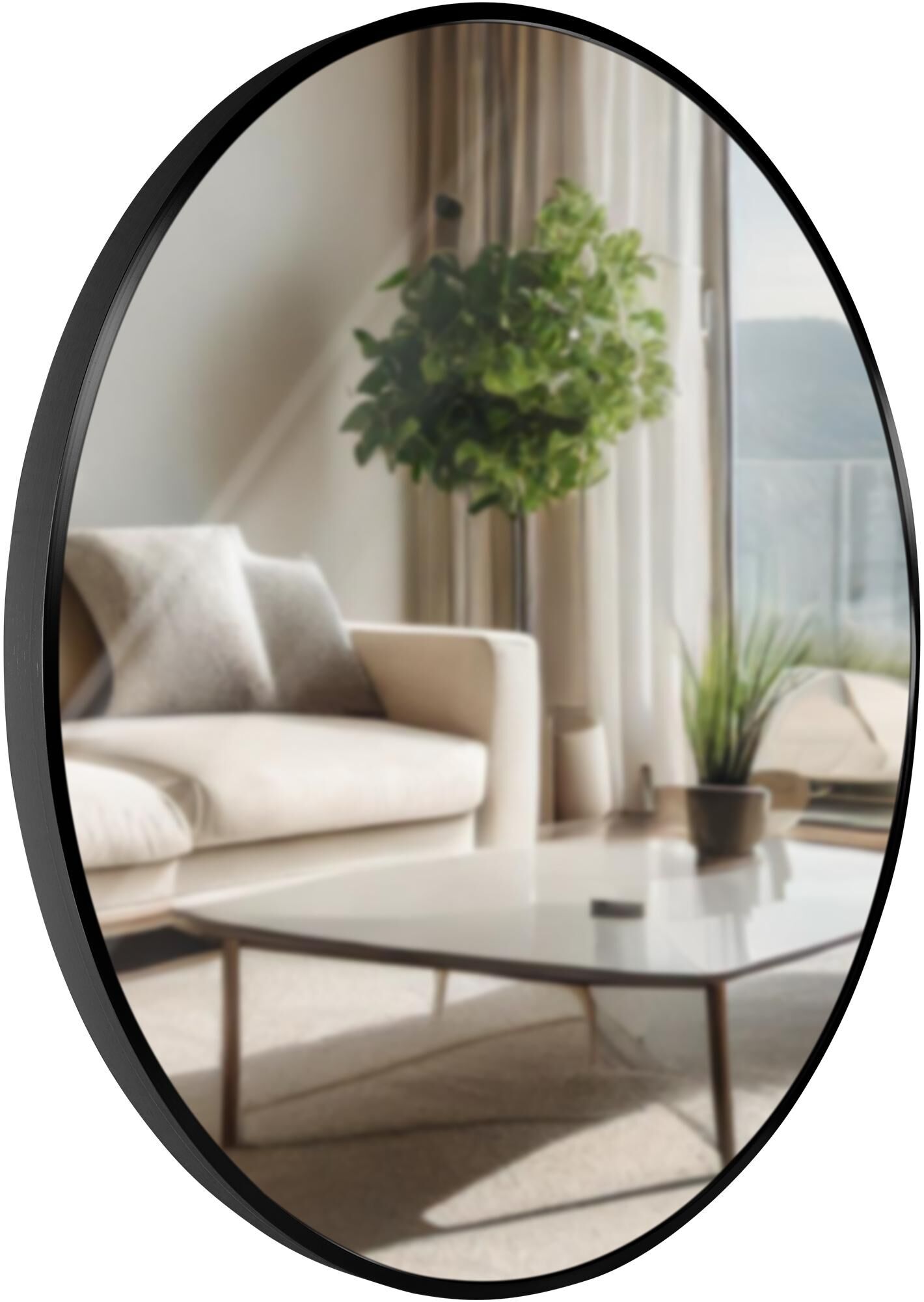 Wandspiegel Elsie L, schwarz