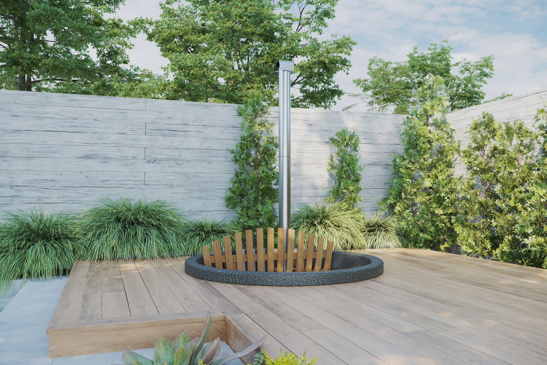 Badebottich Premium Innenofen Terrassenmodel