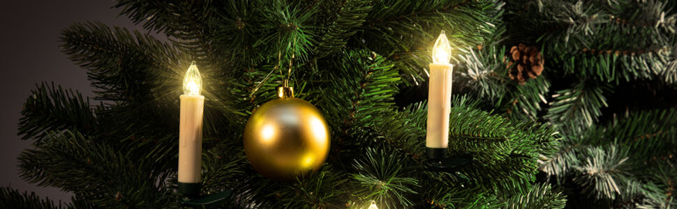Kabellose Weihnachtsbaumkerzen LED 30er-Set Warmweiß mit Batterien + Fernbedienung