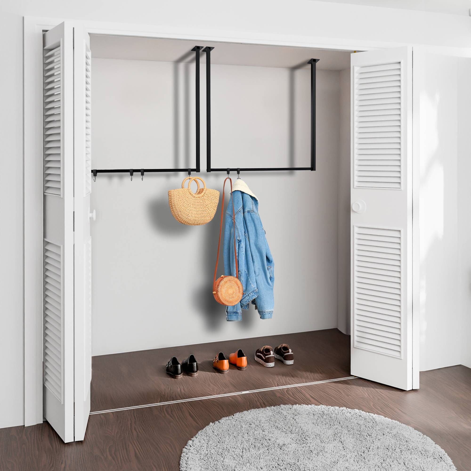 Kleiderstange Fenton 80x80 cm 6er, schwarz