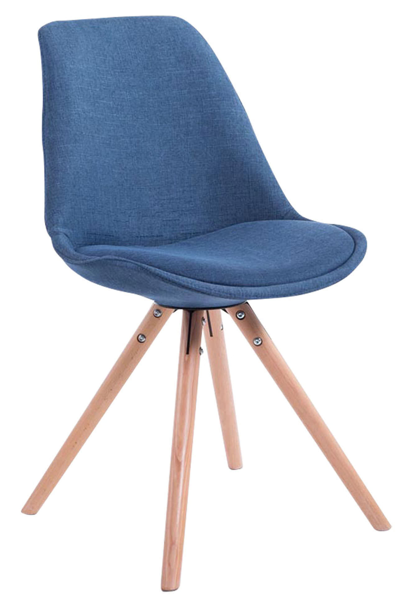 4er Set Stühle Toulouse Stoff Natura Rund, blau