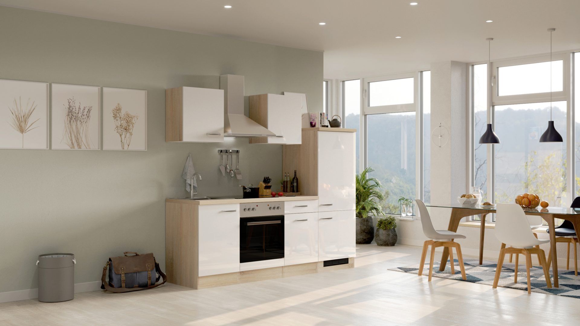 Küchenzeile Valero 220 cm mit E-Geräten