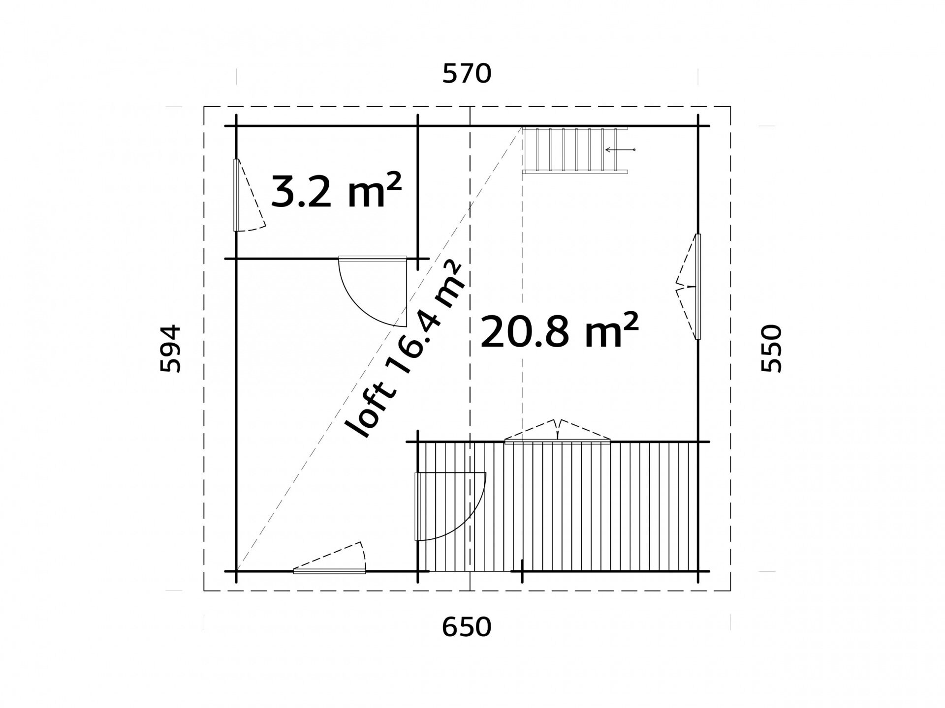 Palmako Ferienhaus Emily 40,1+5,2 m²