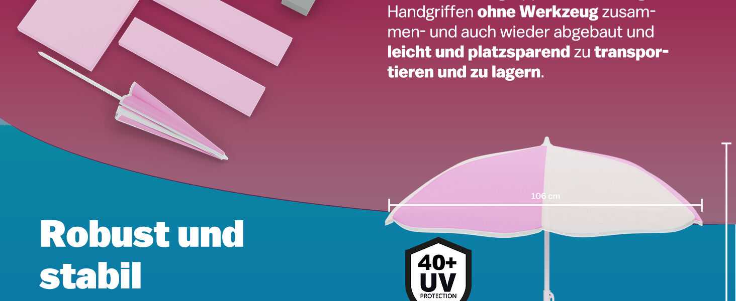 Kindersitzgruppe Pink mit Sonnenschirm