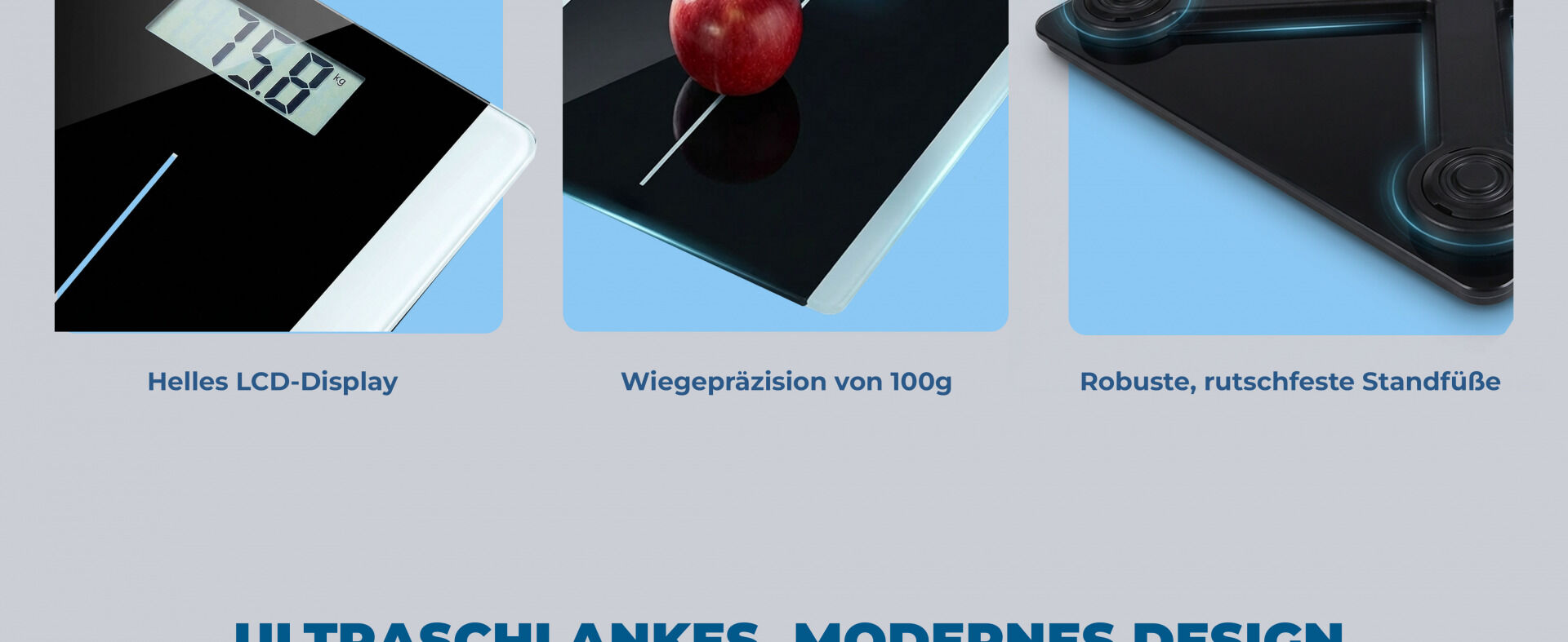 Digitale Personenwaage mit DMS-Sensorsystem - LCD Display
