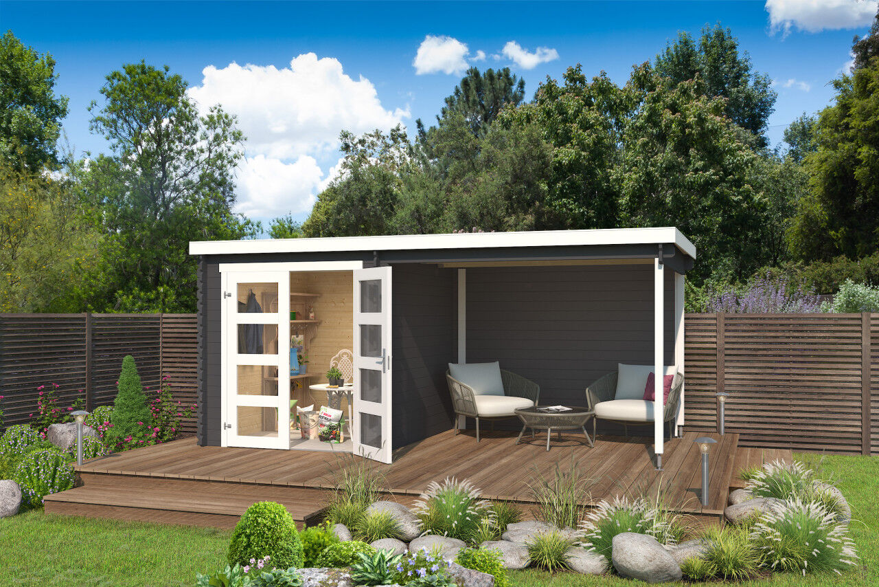 Lasita Maja Pultdach Gartenhaus Long Beach