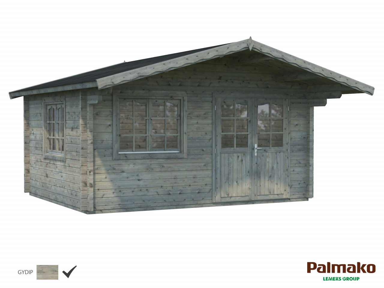Palmako Gartenhaus Helena 15,1 m² grau grundiert