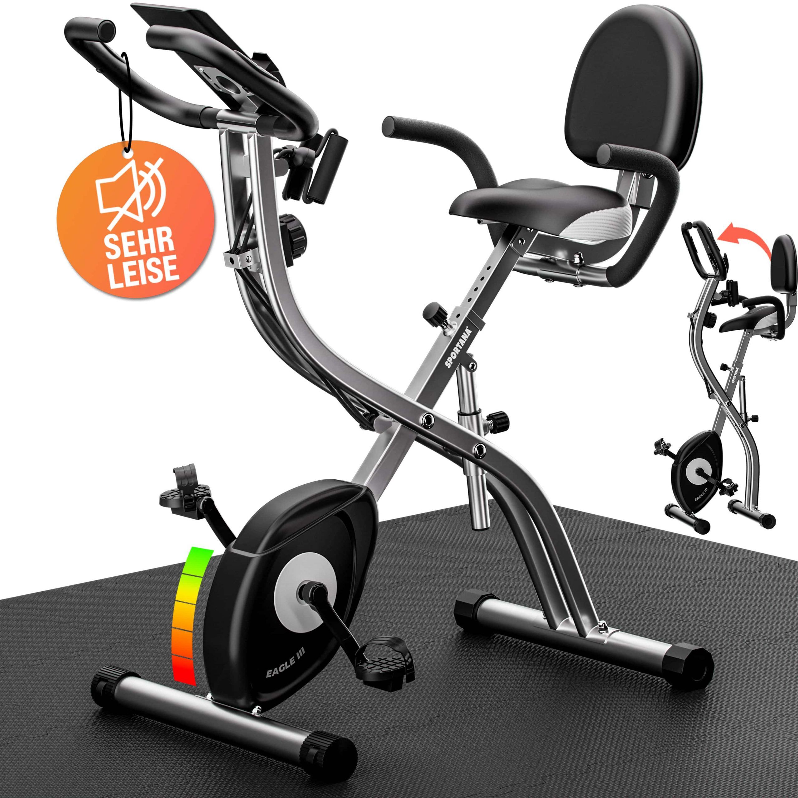664033 Heimtrainer Fahrrad Eagle 3 klappbar Pulssensoren