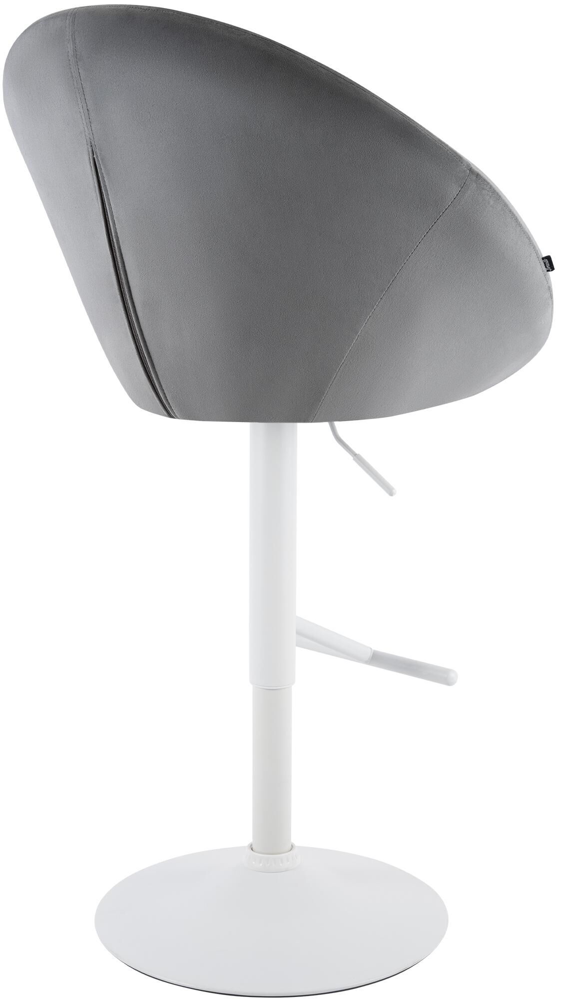 Barhocker London Samt weiß, grau