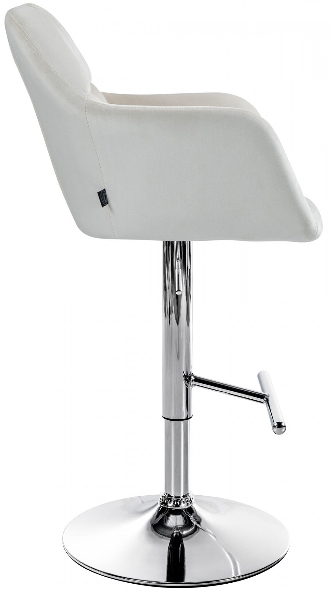 Barhocker Natoma Samt chrom, creme